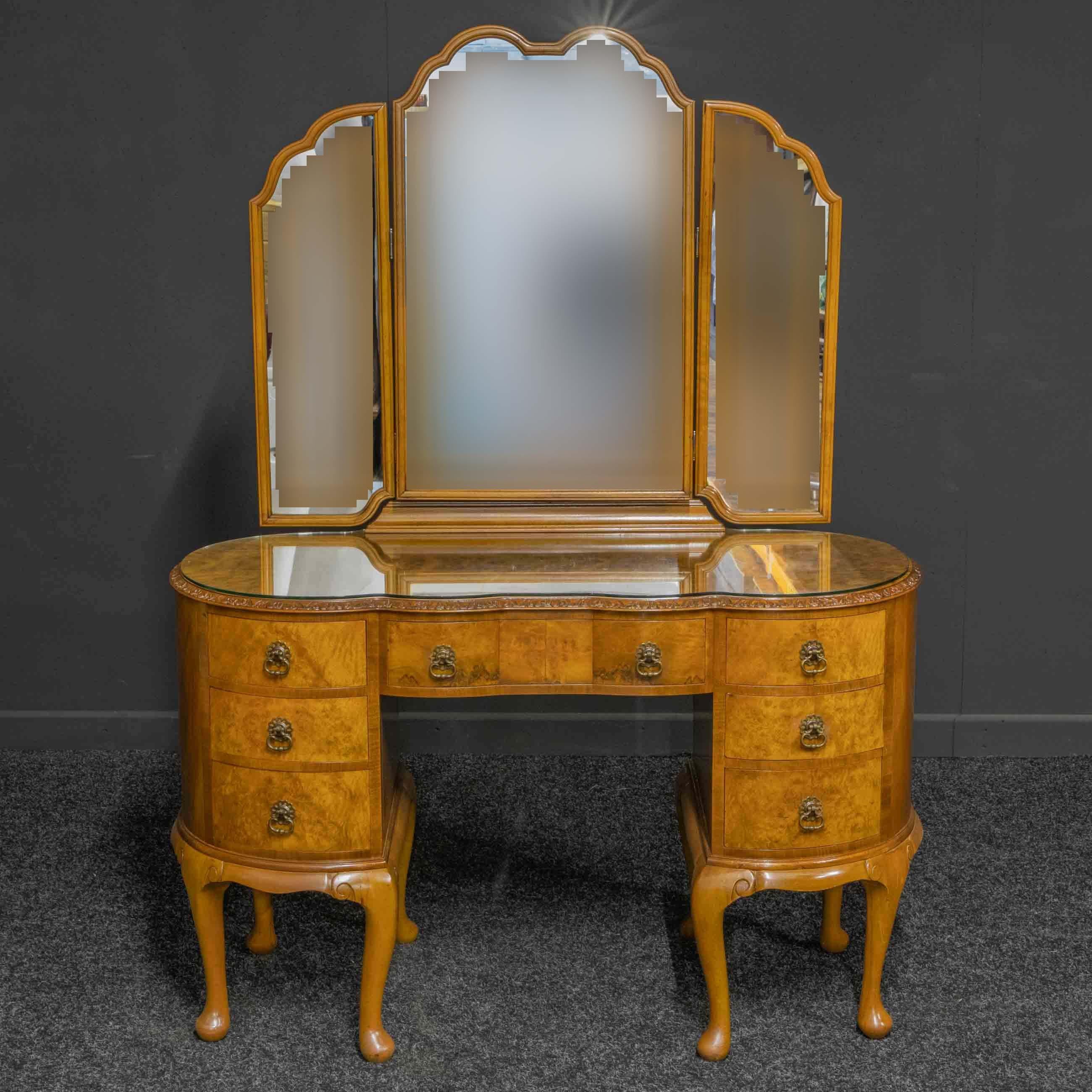 British Walnut Dressing Table