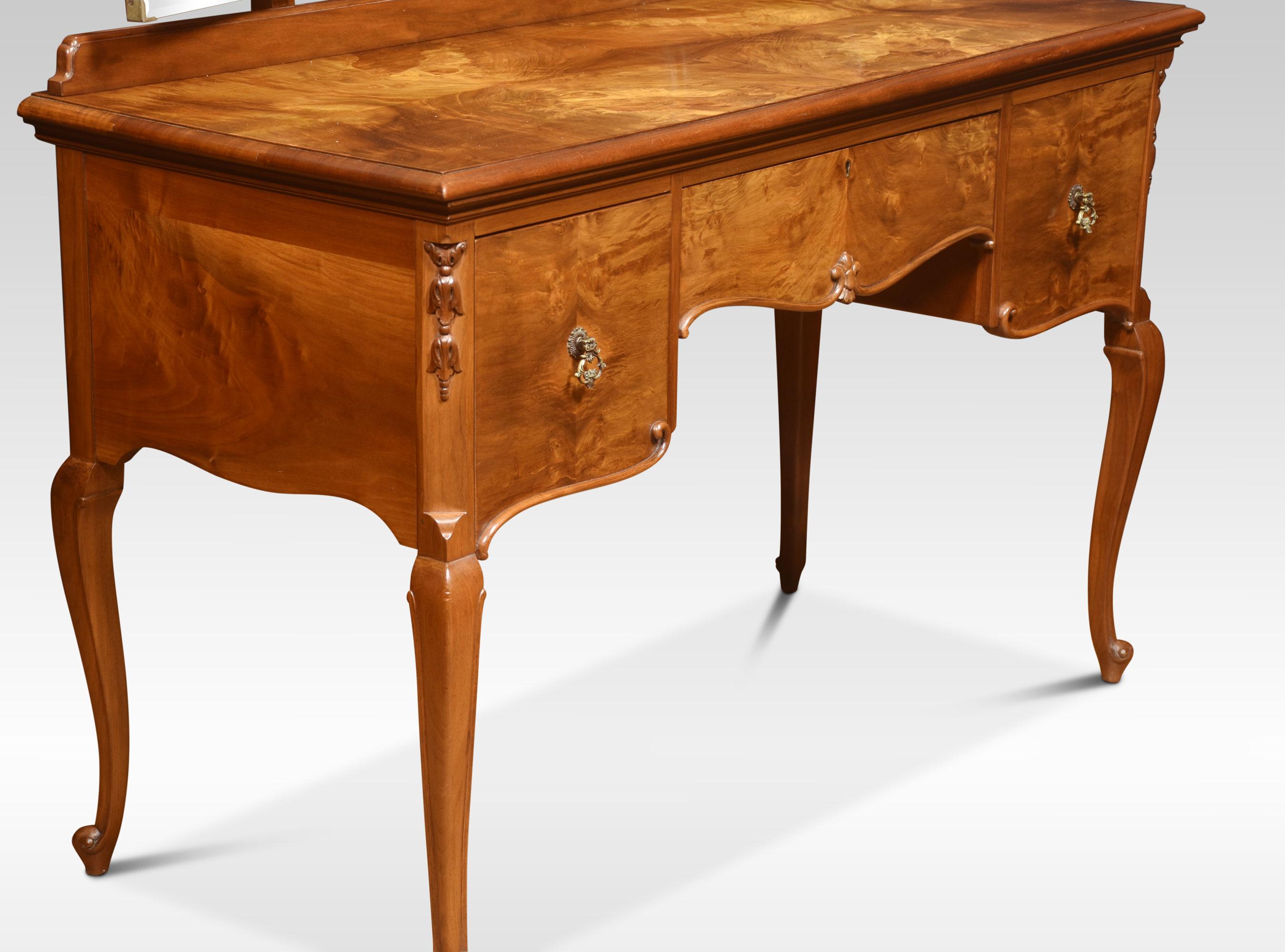 British Walnut Dressing Table For Sale