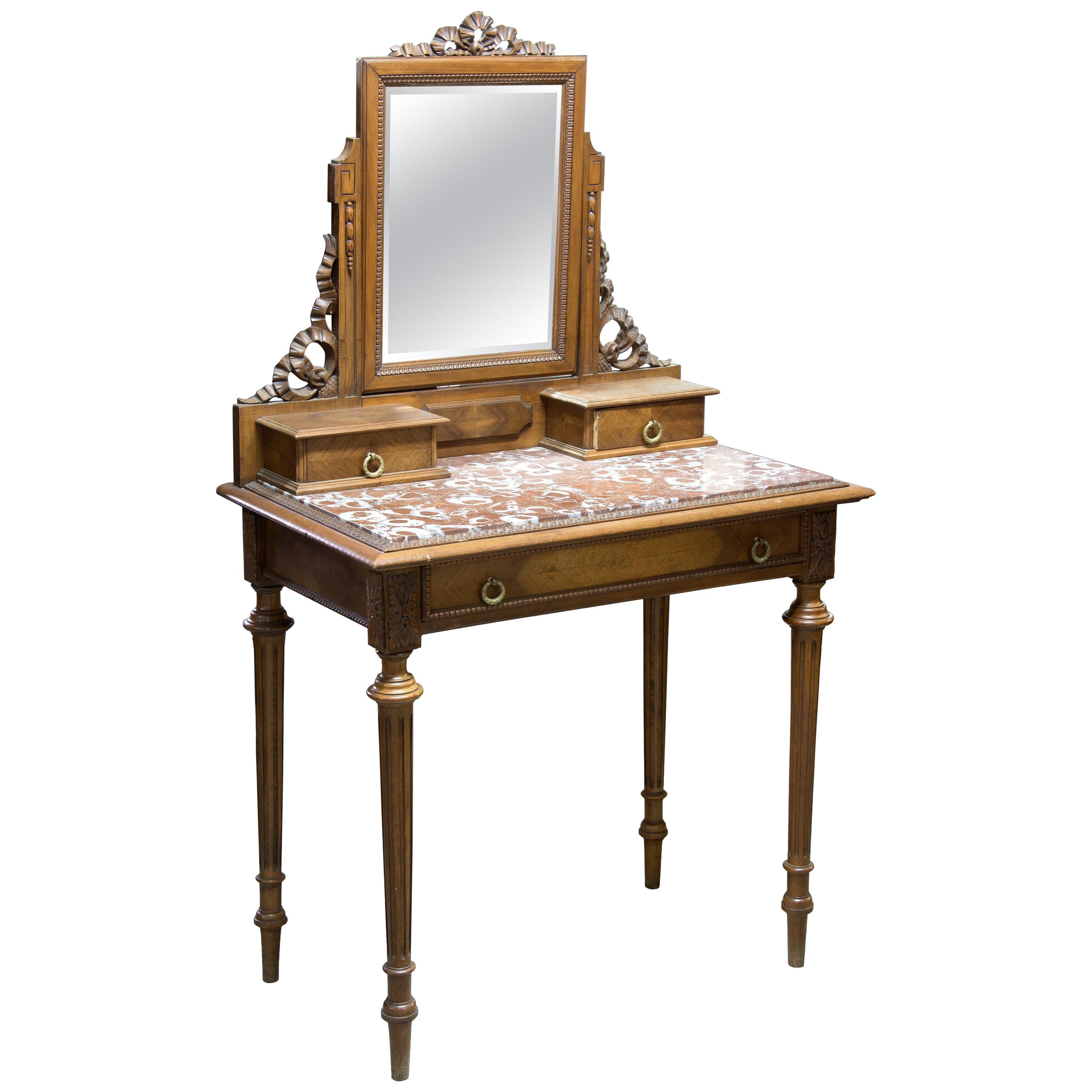 Walnut Dressing Table, France, 19th Century