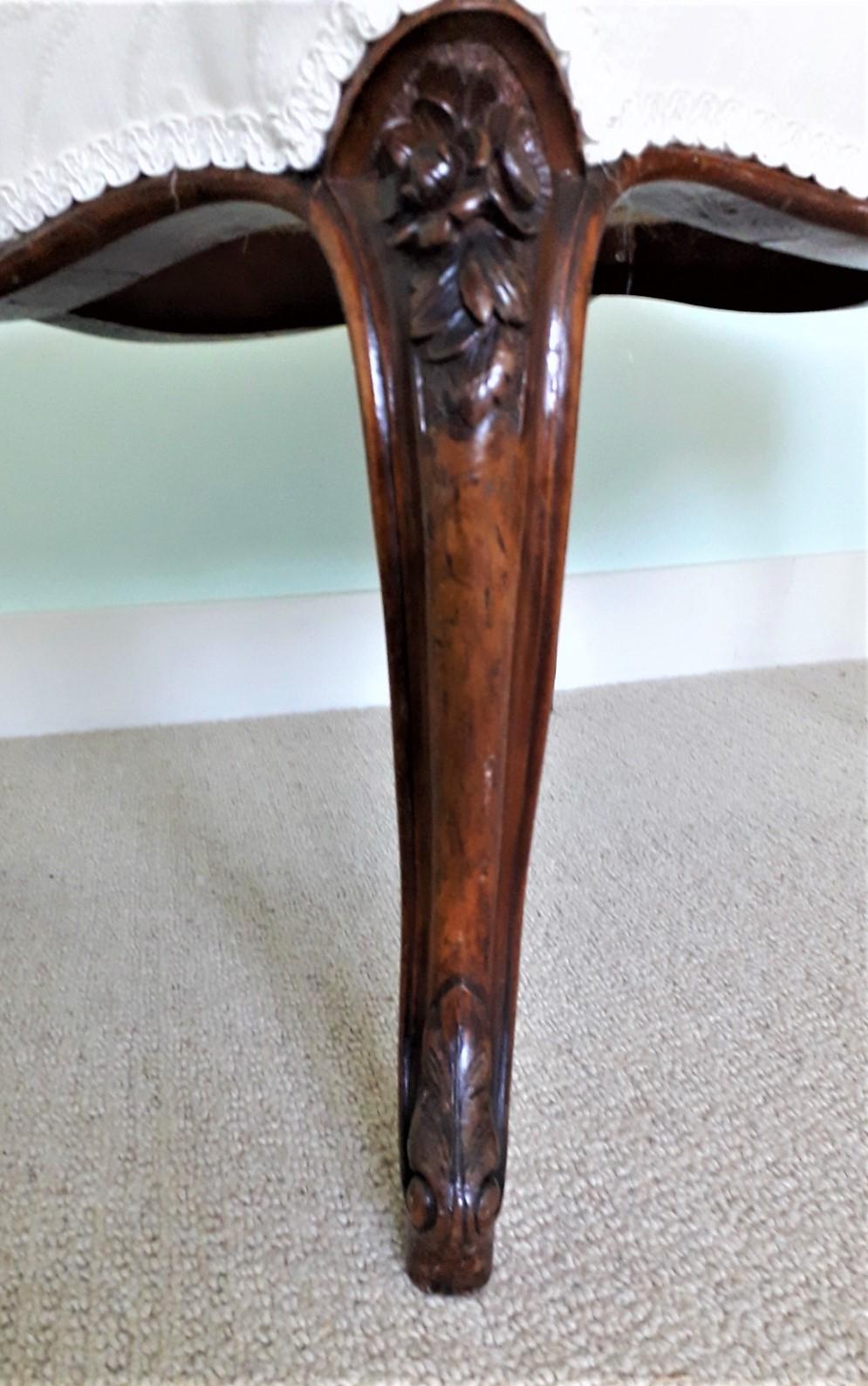 19th Century Walnut Dressing Wood Foot Stool For Sale
