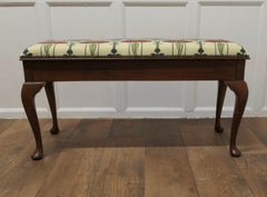 Walnut Duet Stool or Window Seat with Storage by Alexander