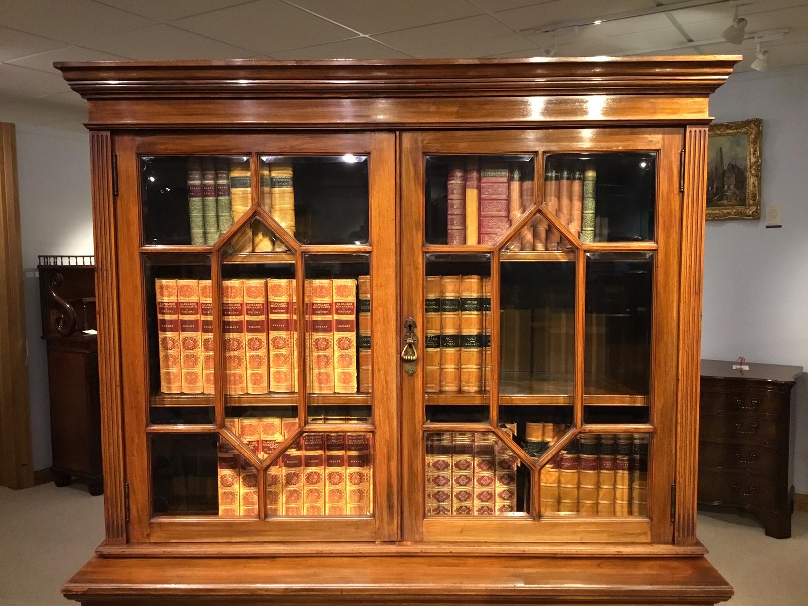 Walnut Edwardian Bookcase by Maple & Co. of London 4