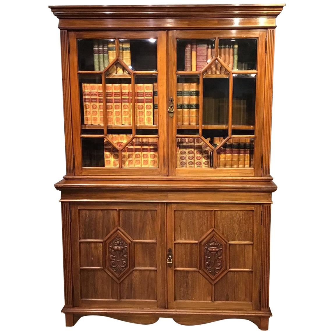 Walnut Edwardian Bookcase by Maple & Co. of London