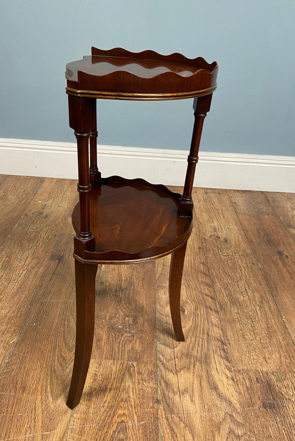 Woodwork Walnut Edwardian Side Table Tea Scalloped Frieze 1900 For Sale