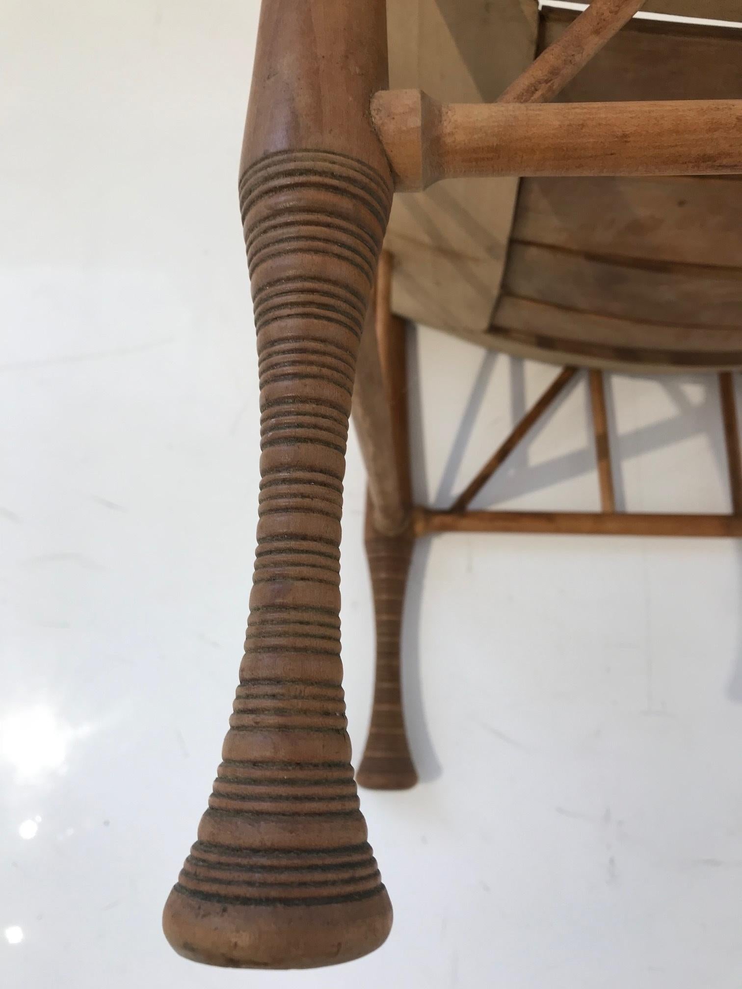 Early 20th Century Walnut Egyptian Revival Thebe Stool For Sale