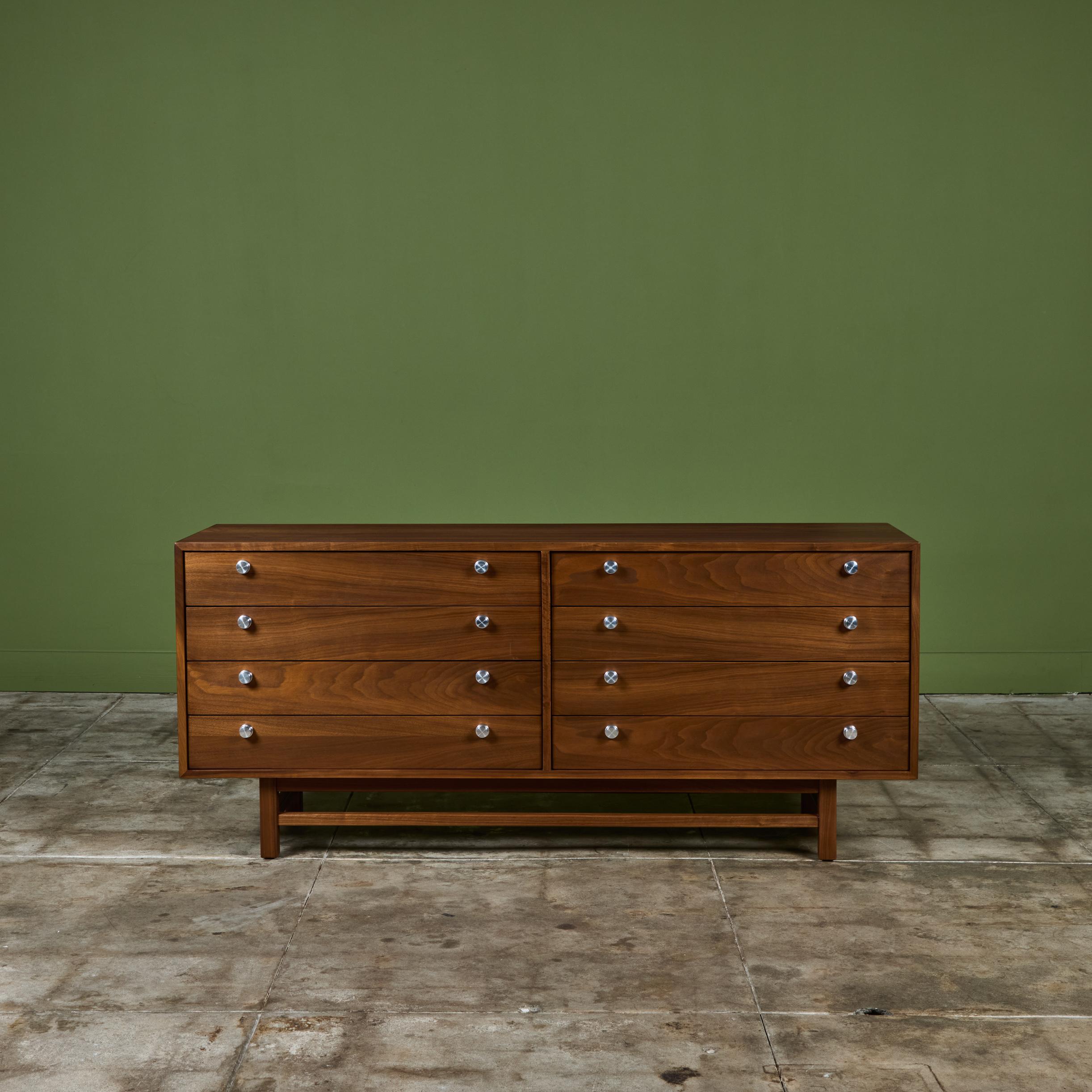 Mid-Century Modern Walnut Eight Drawer Dresser