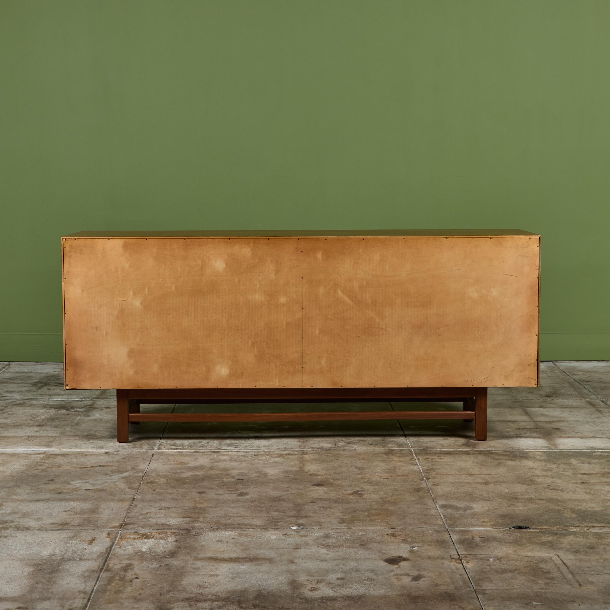 Aluminum Walnut Eight Drawer Dresser