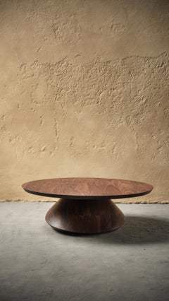 Walnut Elegance Solace 40: Hand-Finished Round Top with Unique Texture