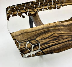 Walnut Epoxy Resin River Dining Table
