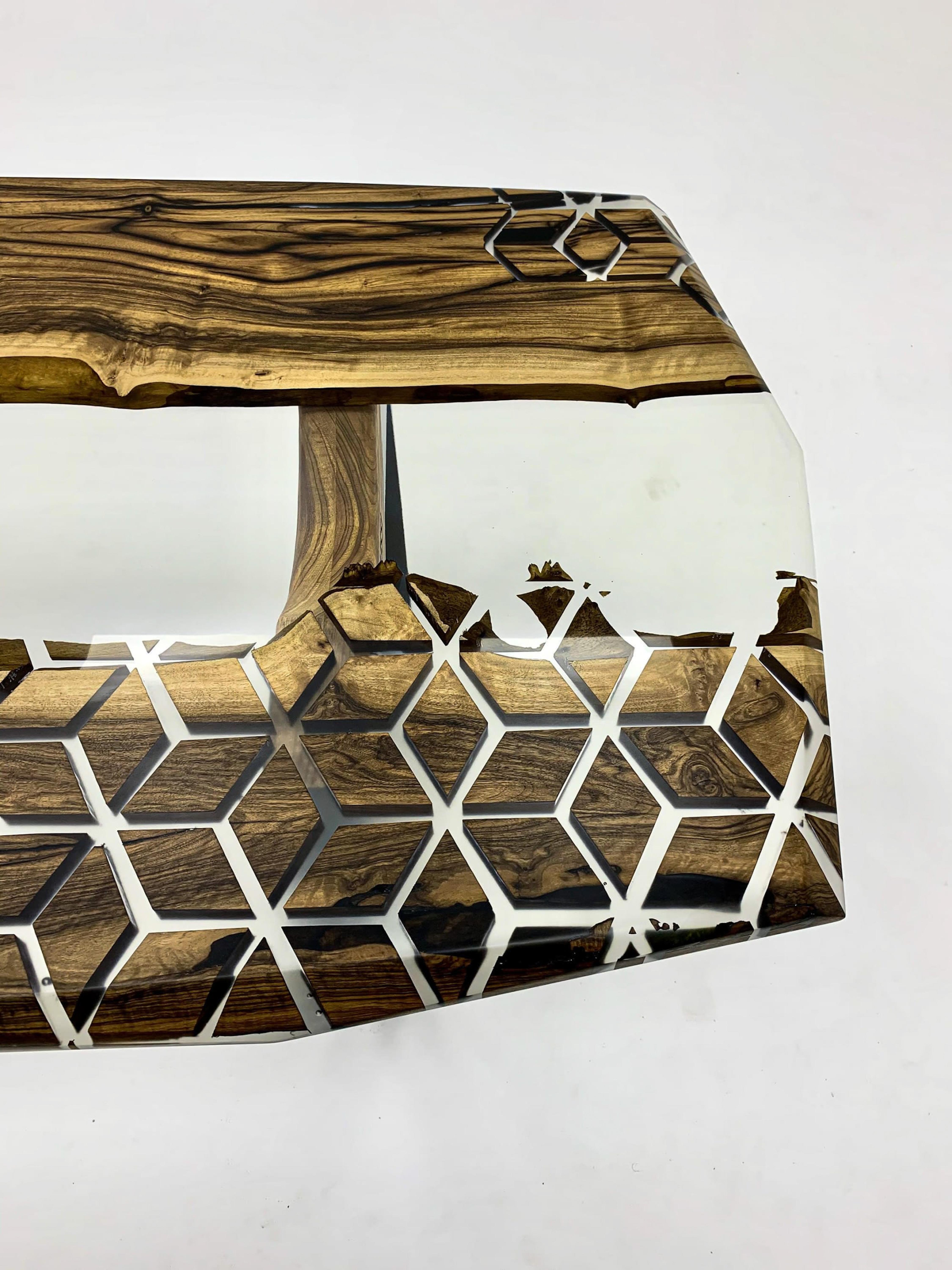 Walnut Epoxy Resin River Dining Table For Sale 1