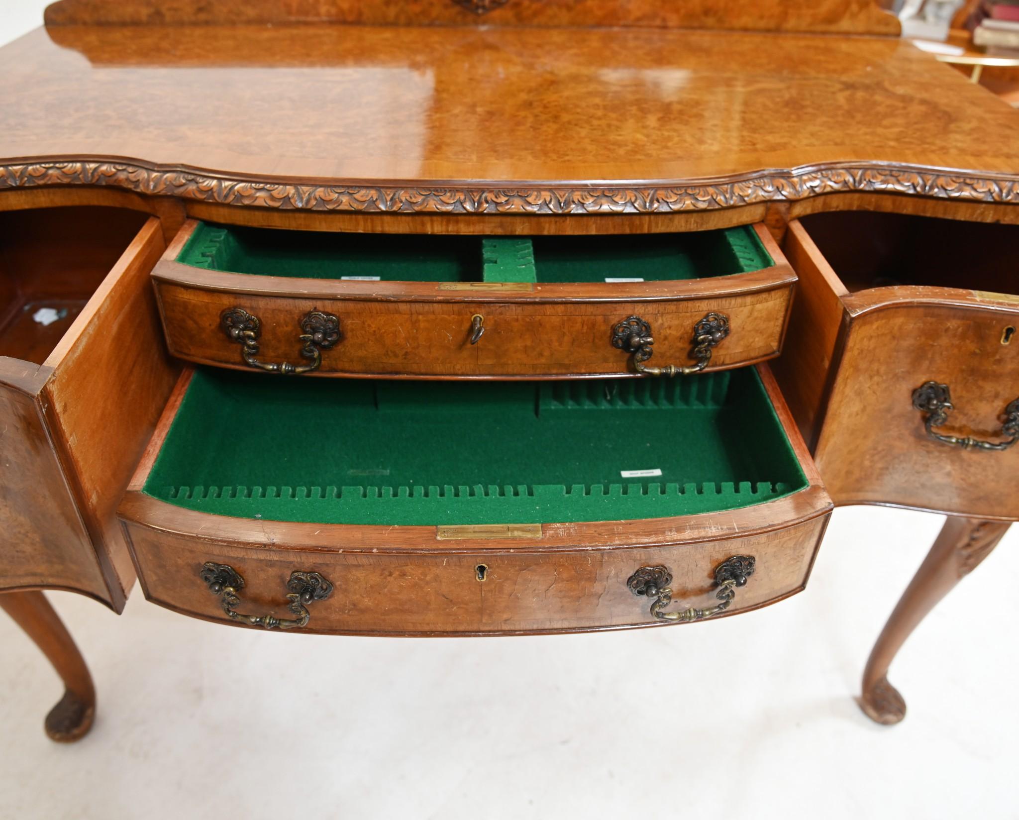 Walnut Epstein Sideboard Antique Serving Table 1930s For Sale 3