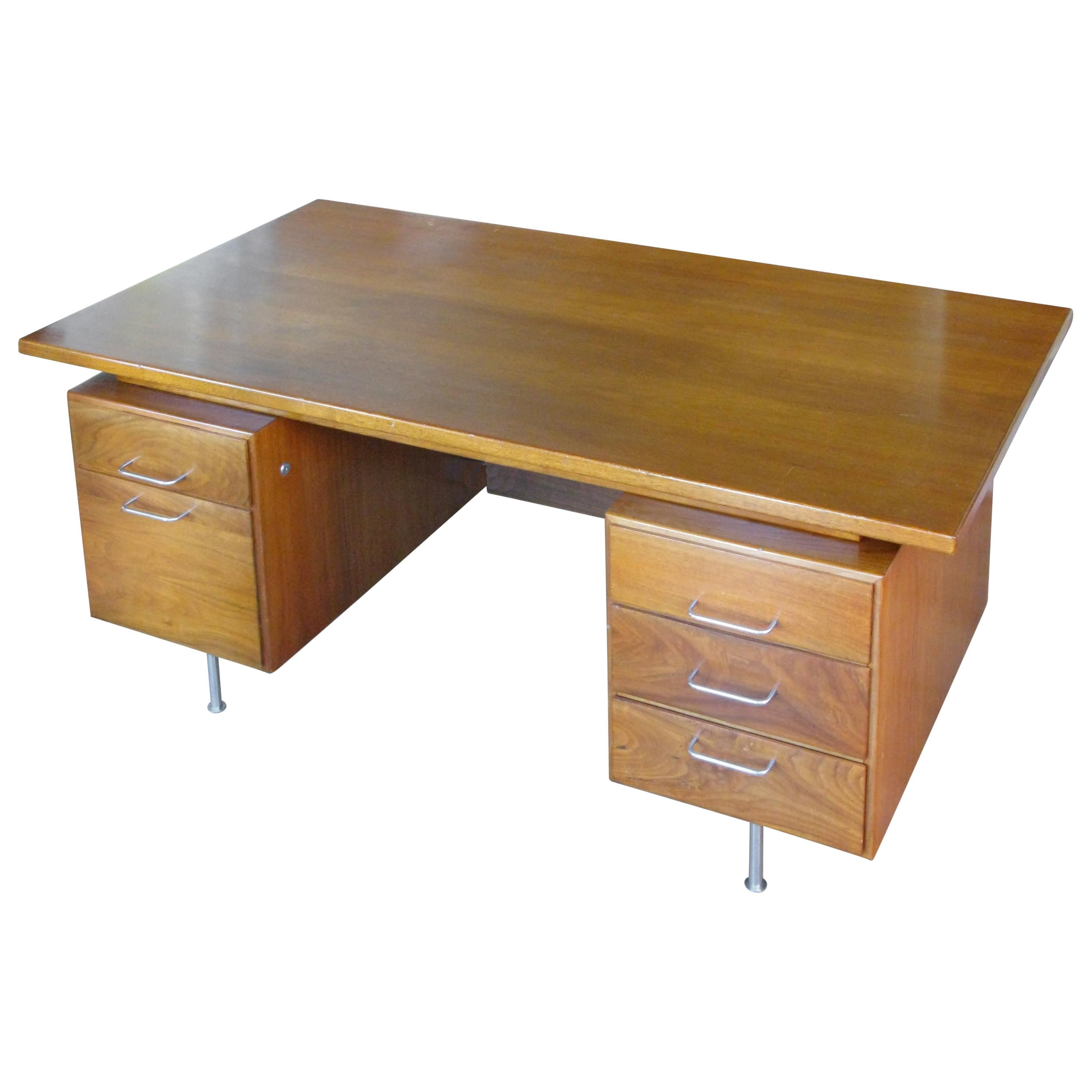 Walnut Executive Desk by Jens Risom, circa 1950