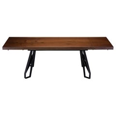 Walnut Expanding Dining Table with Black Steel Legs "Chalmers Dining Table"