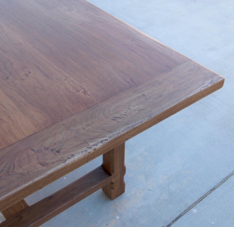 Hand-Crafted Custom Walnut Farm Table Made to Order by Petersen Antiques For Sale