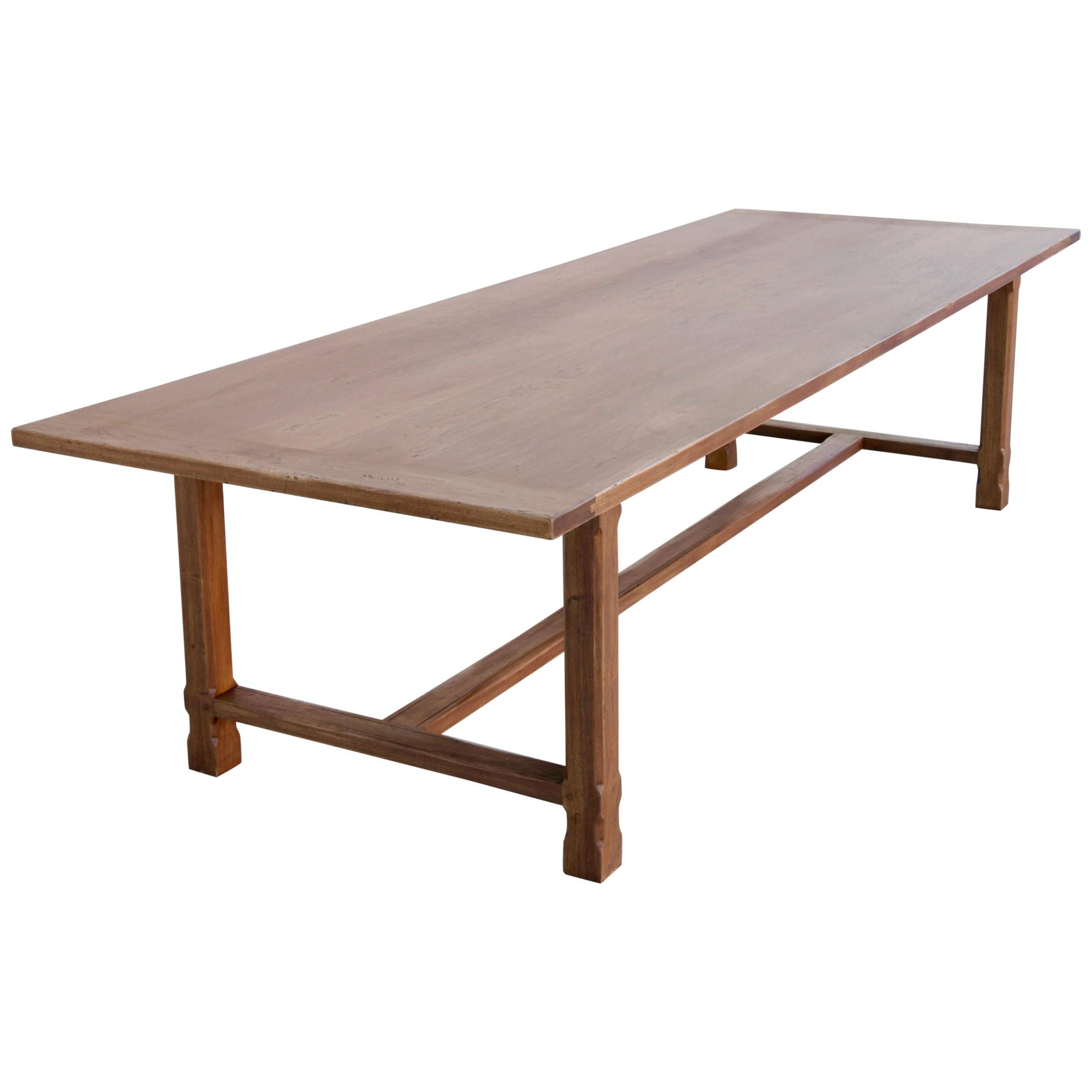 Astrid Farm Table in Walnut, Made to Order by Petersen Antiques For Sale