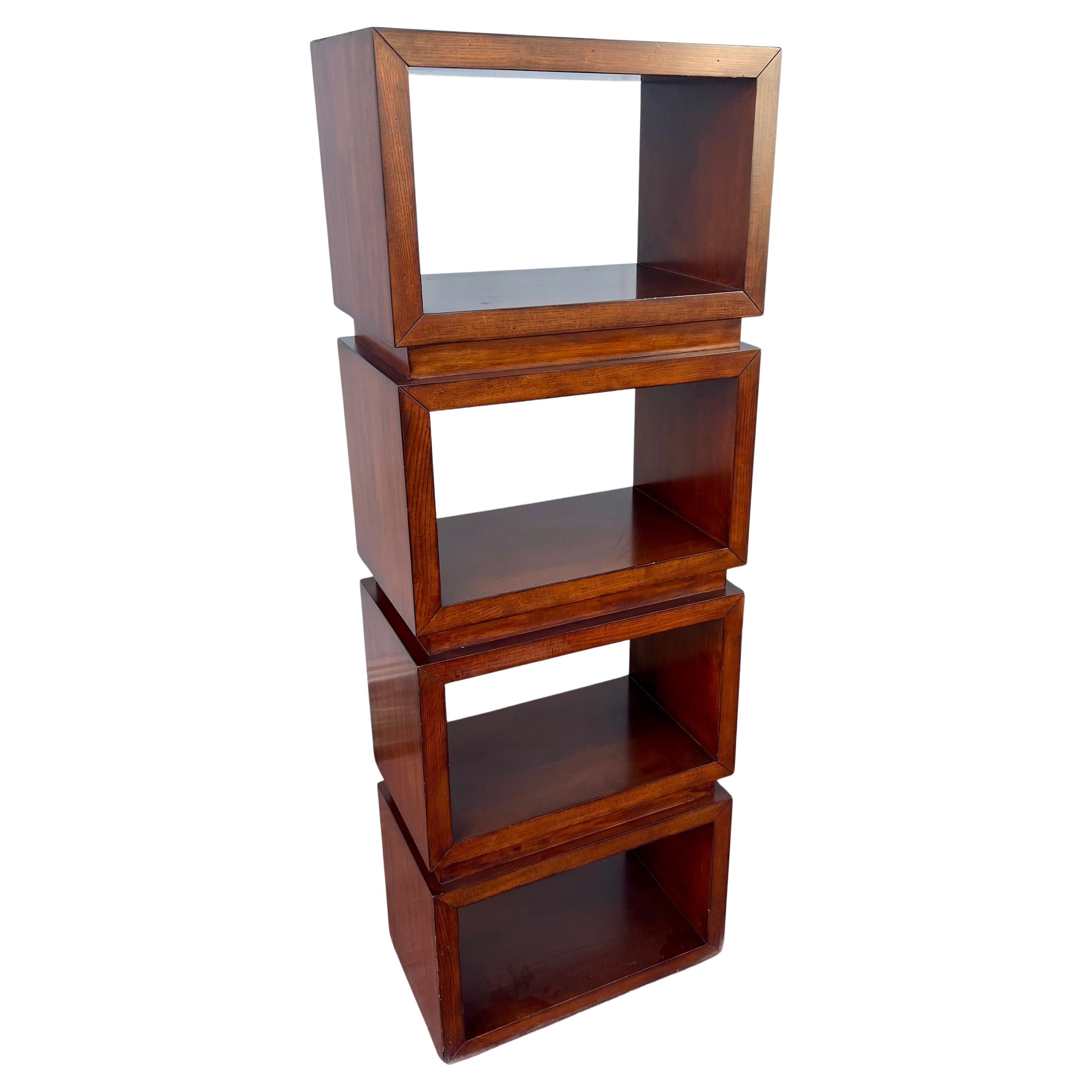 Walnut Finish Modernist Bookshelf Designed by Mitchell Gold & Bob Williams