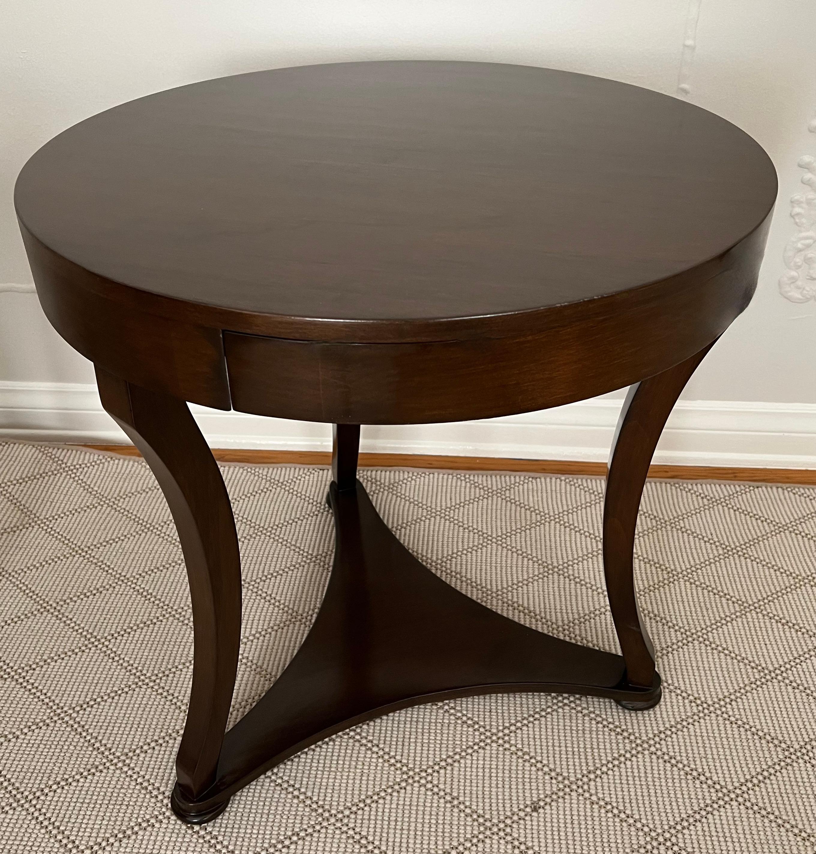 Walnut Finish Round Side Table in Walnut Finish with Drawer 5