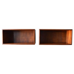 Walnut Floating Cabinets or Nightstands, ca. 1955