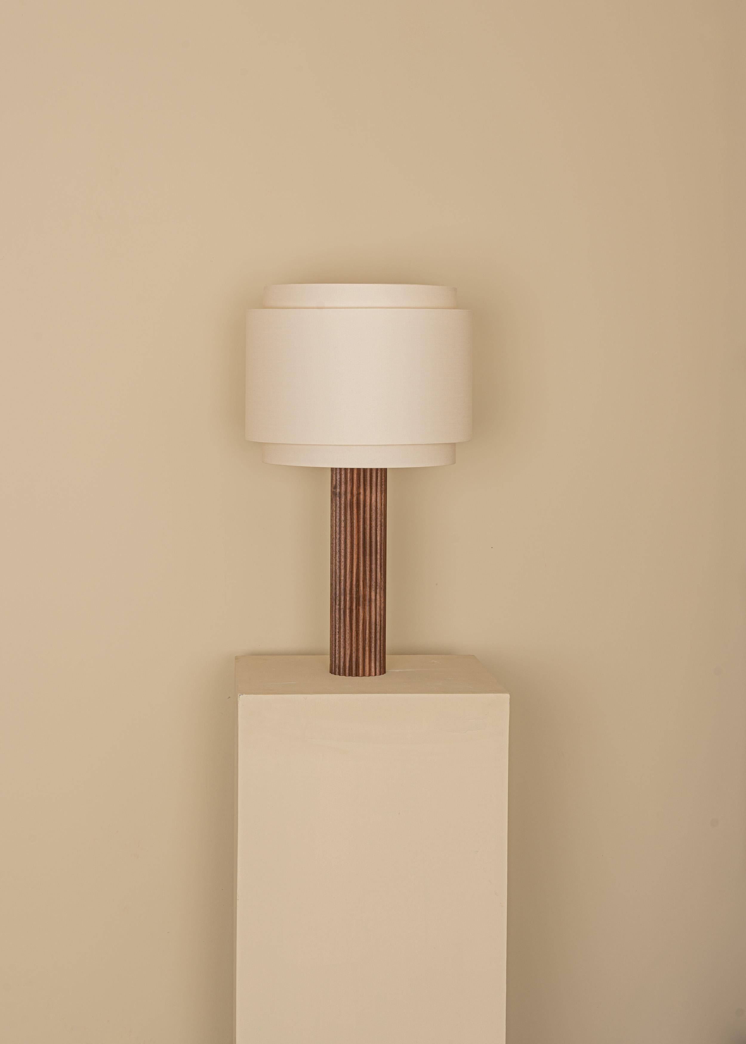 Other Walnut Fluta Table Lamp by Simone & Marcel For Sale