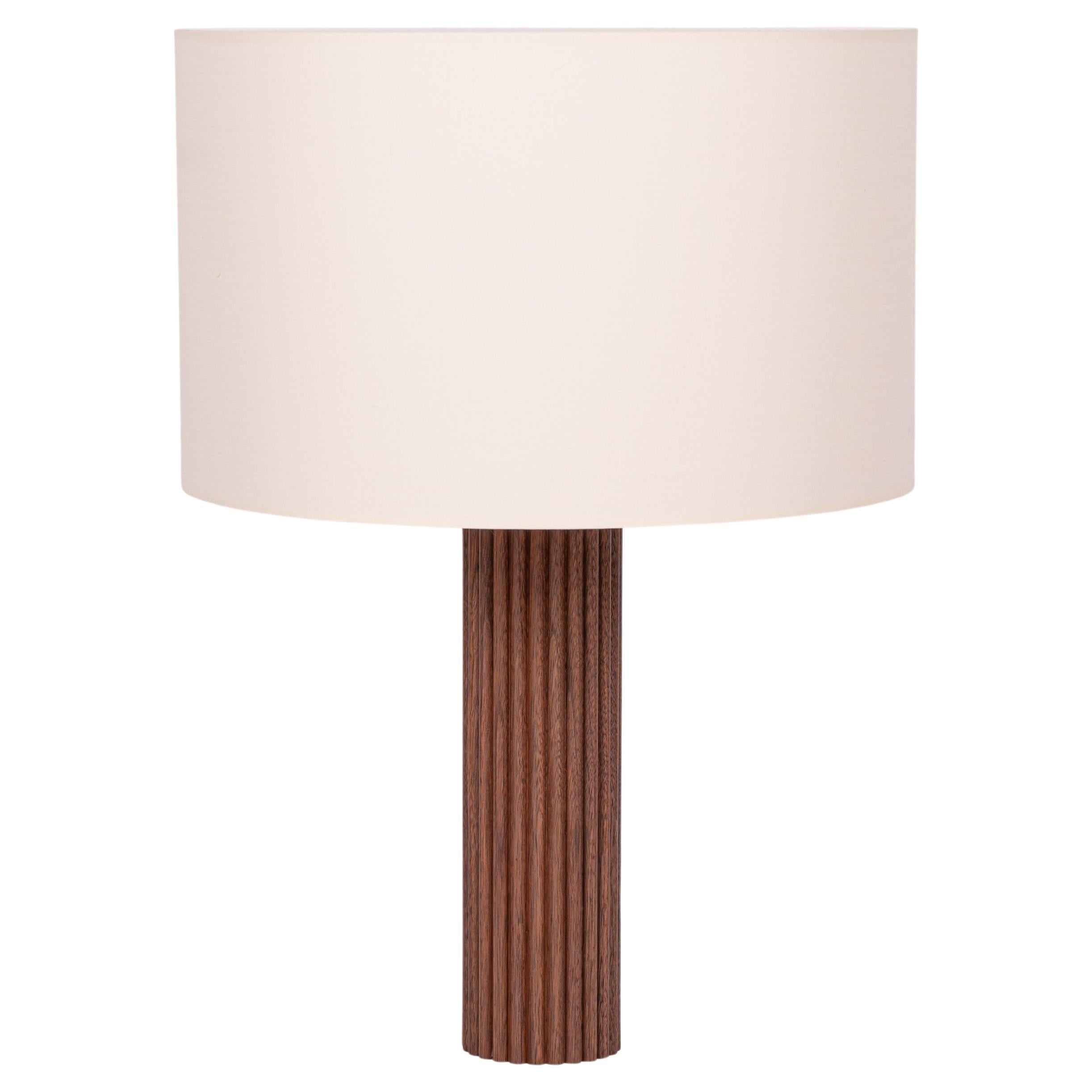 Walnut Fluta Table Lamp by Simone & Marcel For Sale