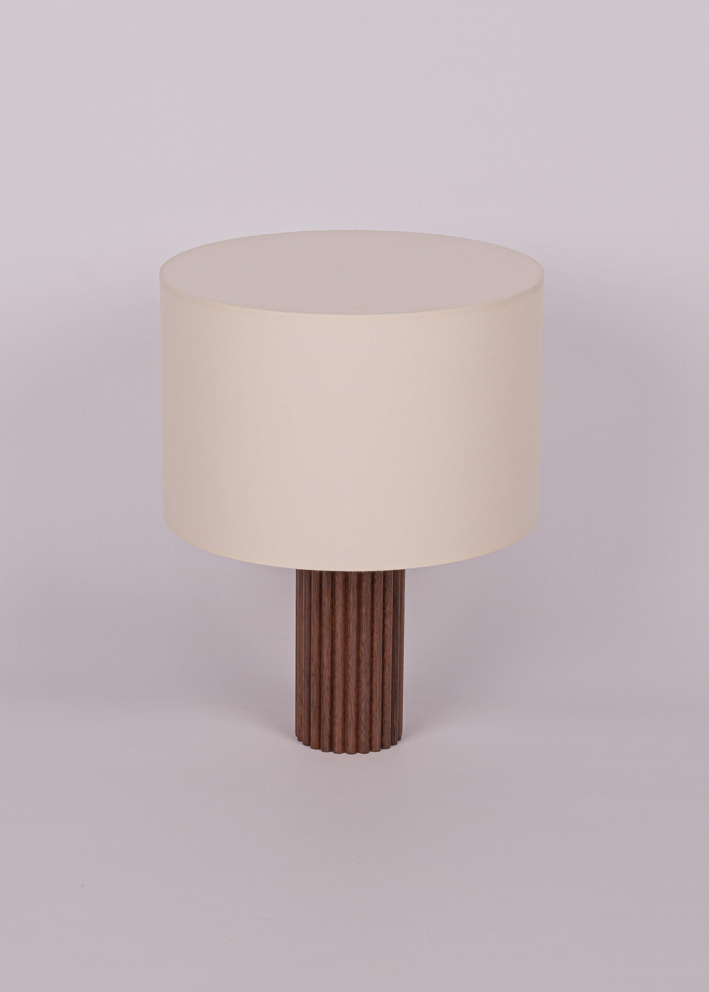 Spanish Walnut Flutita Table Lamp by Simone & Marcel For Sale