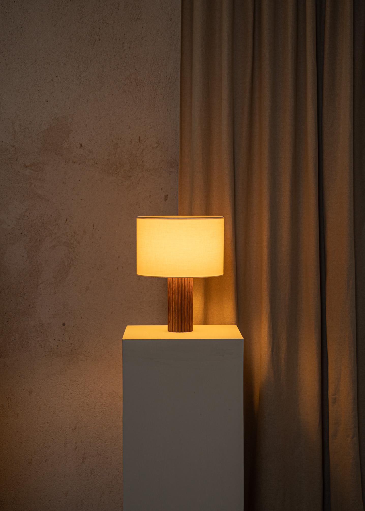 Walnut Flutita Table Lamp by Simone & Marcel For Sale 1
