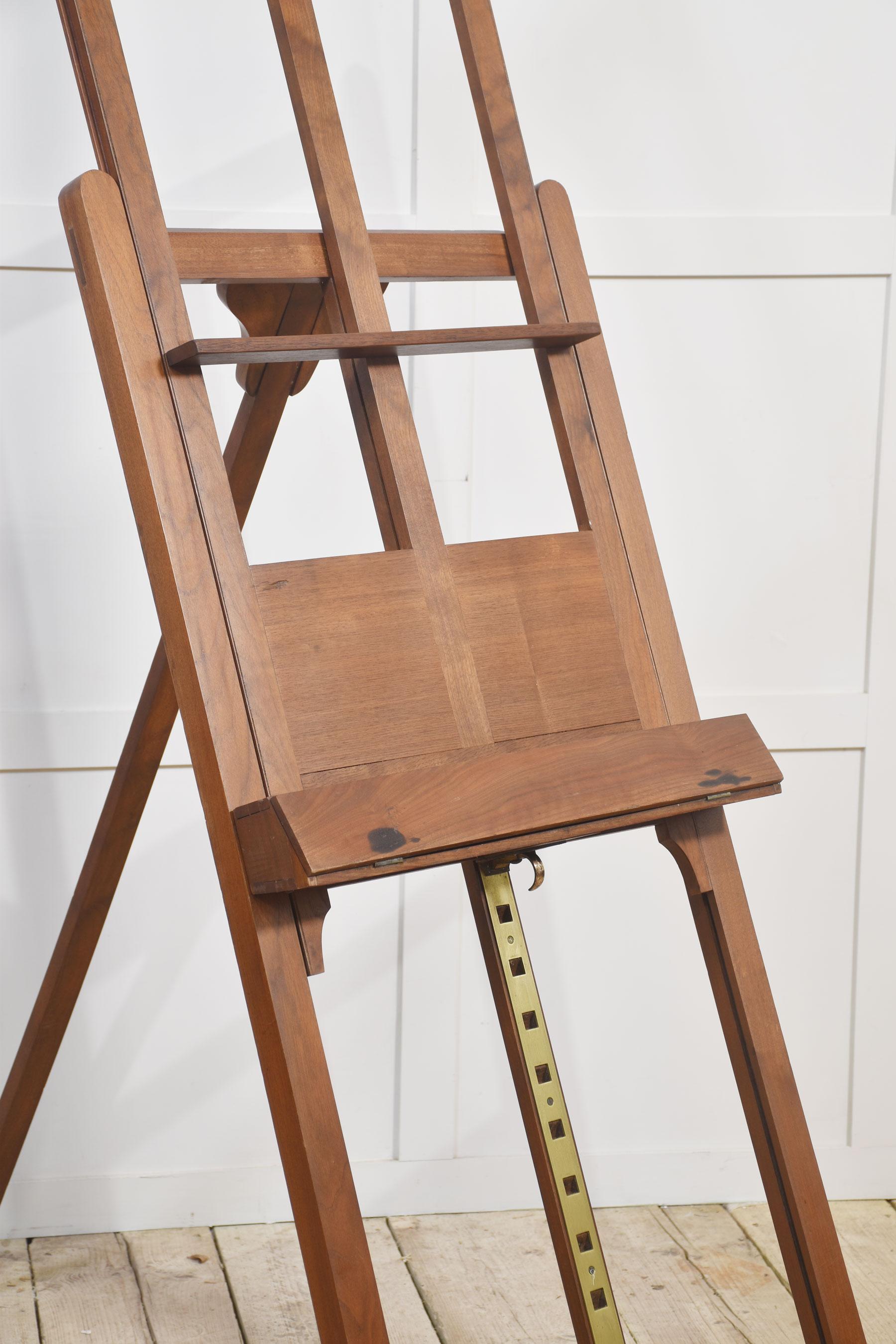 British Walnut Folding Artists Easel For Sale