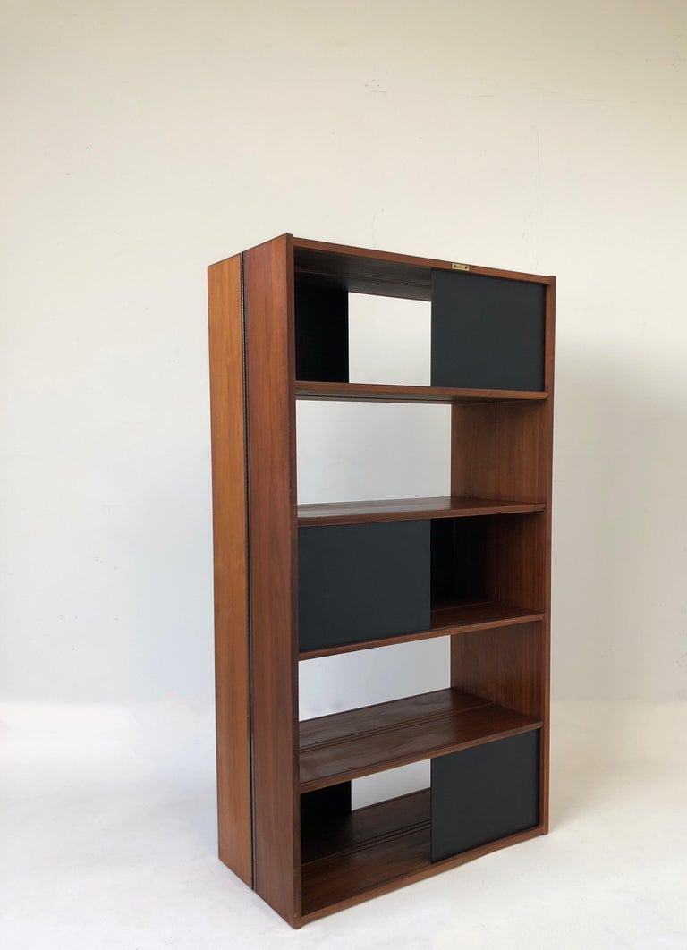Mid-20th Century Walnut Folding Bookcase or Room Divider by Evans Clark for Glenn of California
