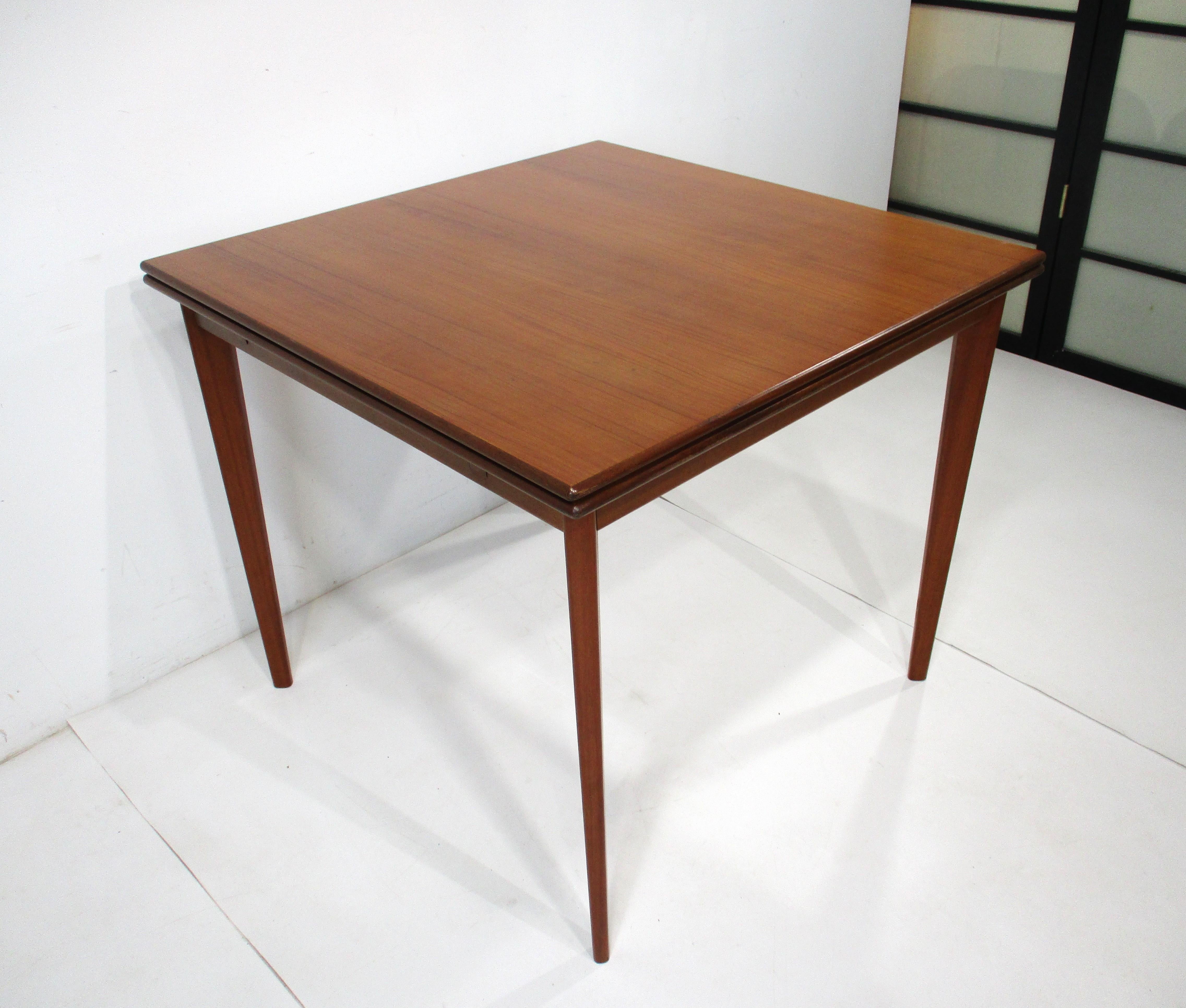 Mid-Century Modern Dunbar styled Walnut Folding Dining / Game Table For Sale