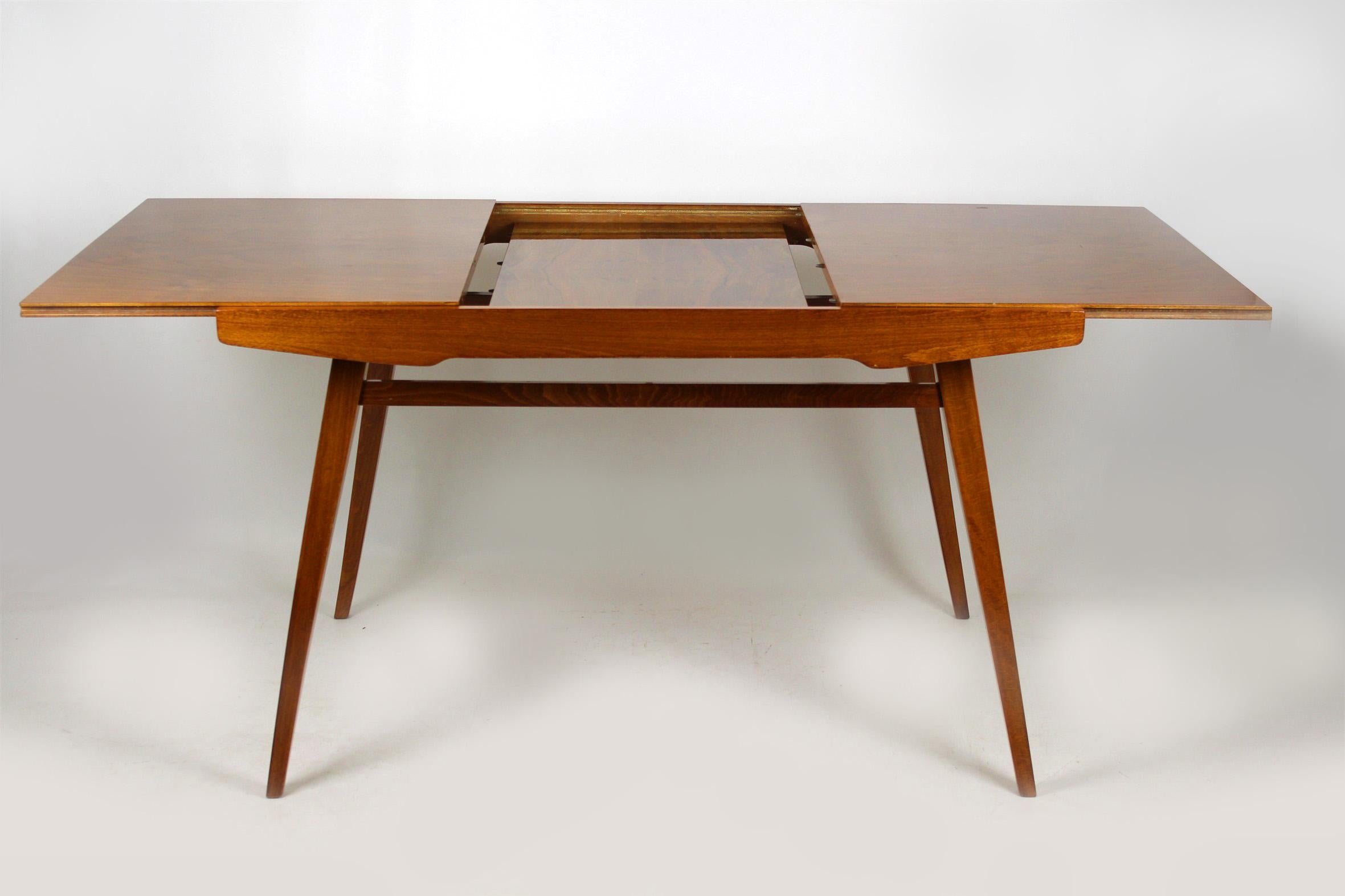 Walnut Folding Dining Table from Tatra, 1960s 3