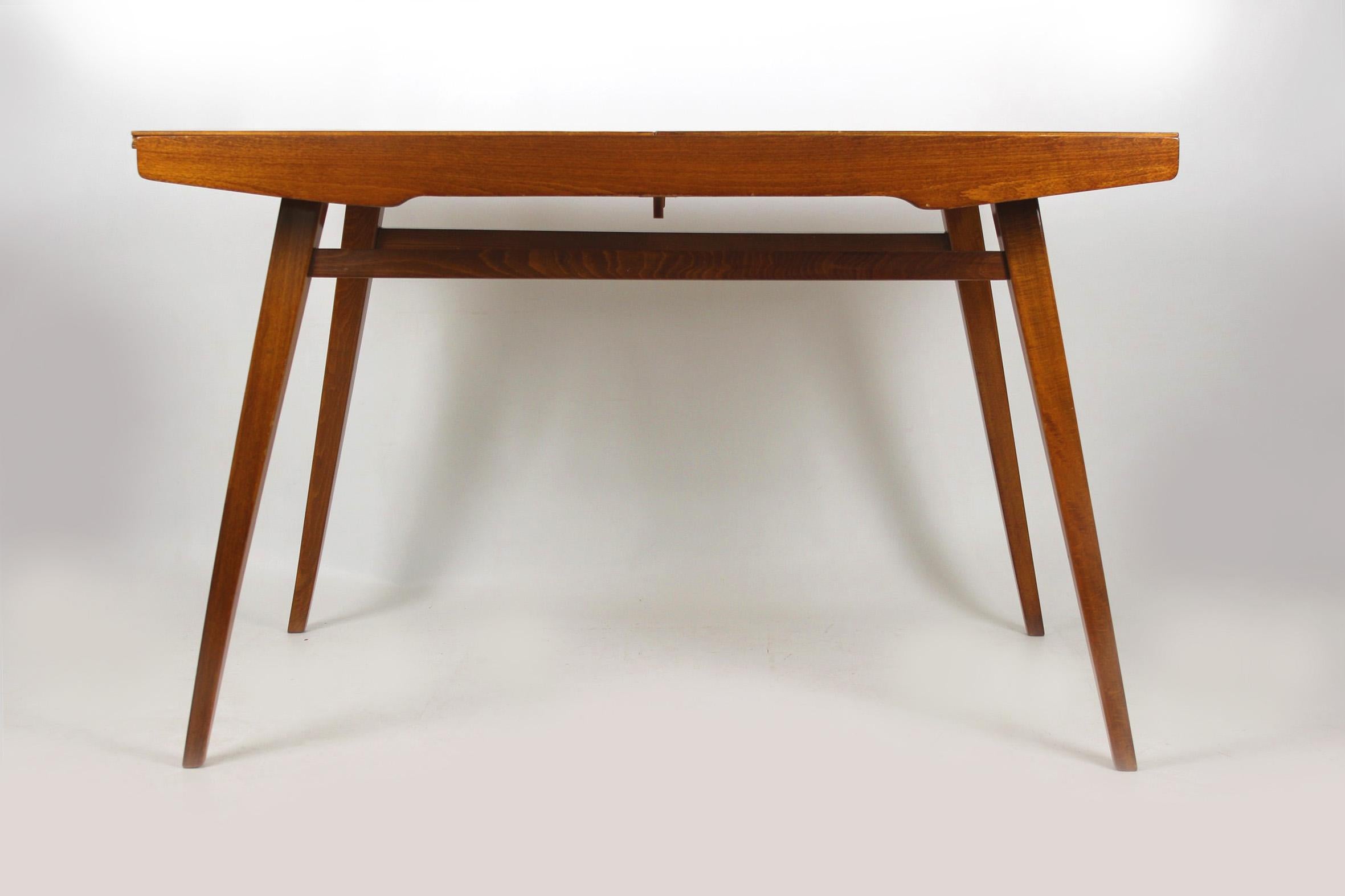 Czech Walnut Folding Dining Table from Tatra, 1960s