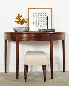Walnut Footstool or Ottoman with Bobbin Turned Spool Legs