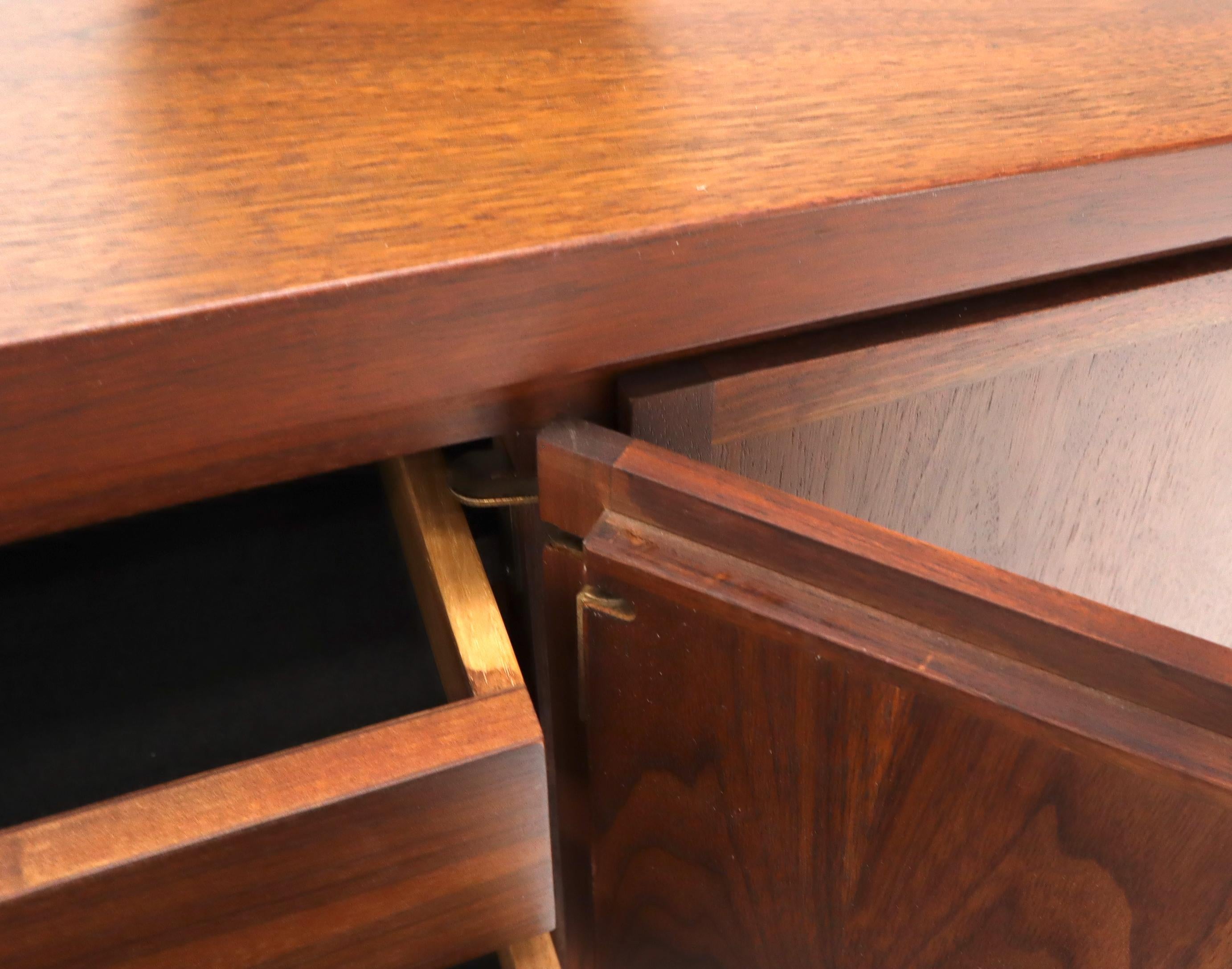 Walnut Four Doors Compartment Long Credenza 7