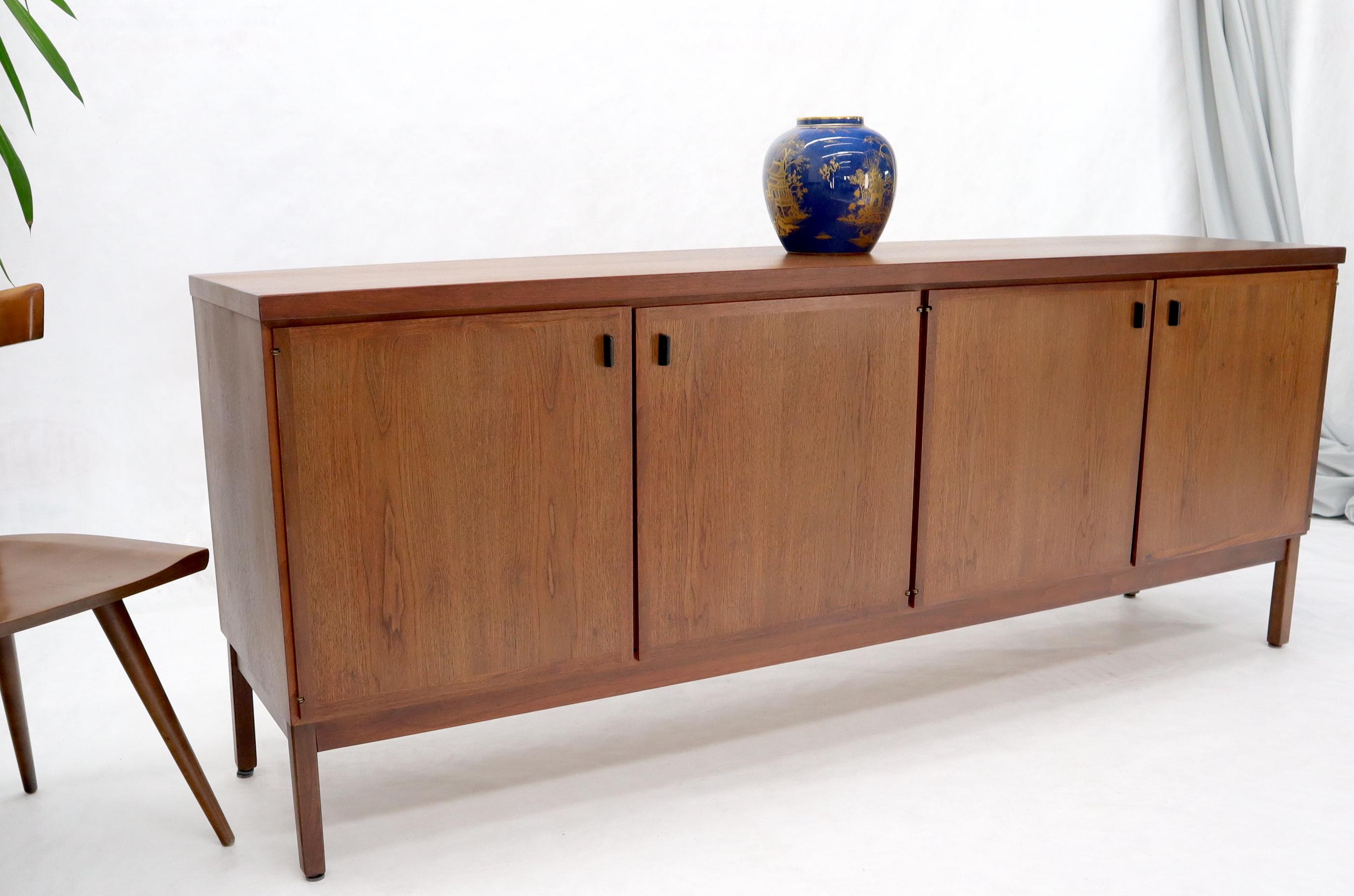 Walnut Four Doors Compartment Long Credenza 1