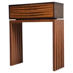 Walnut Four Drawer Console, France, Midcentury