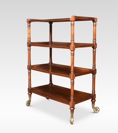 Walnut Four Tier Drinks Trolly