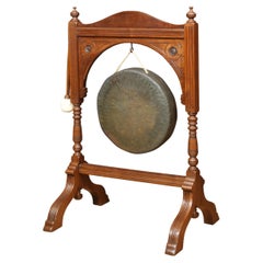 Antique Walnut framed dinner gong