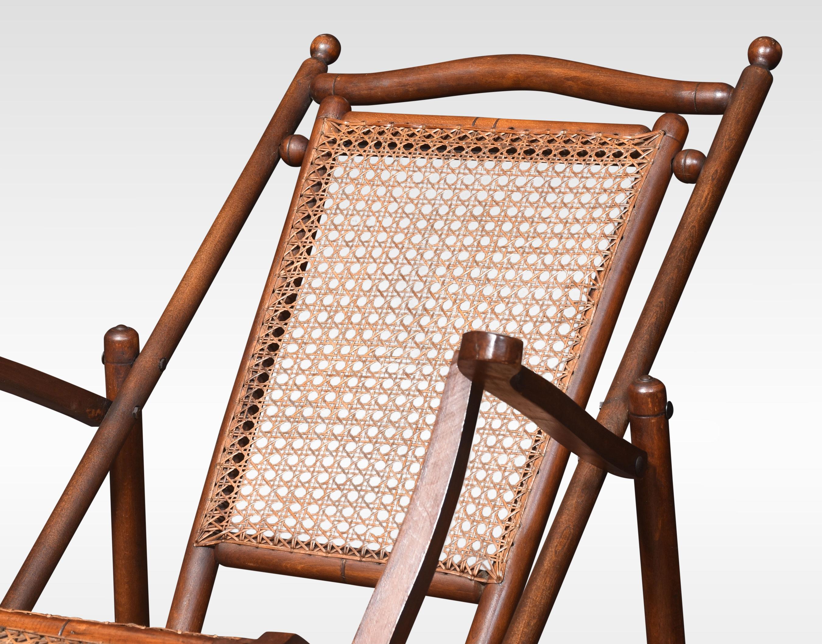 British Walnut framed folding Steamer deck chair For Sale