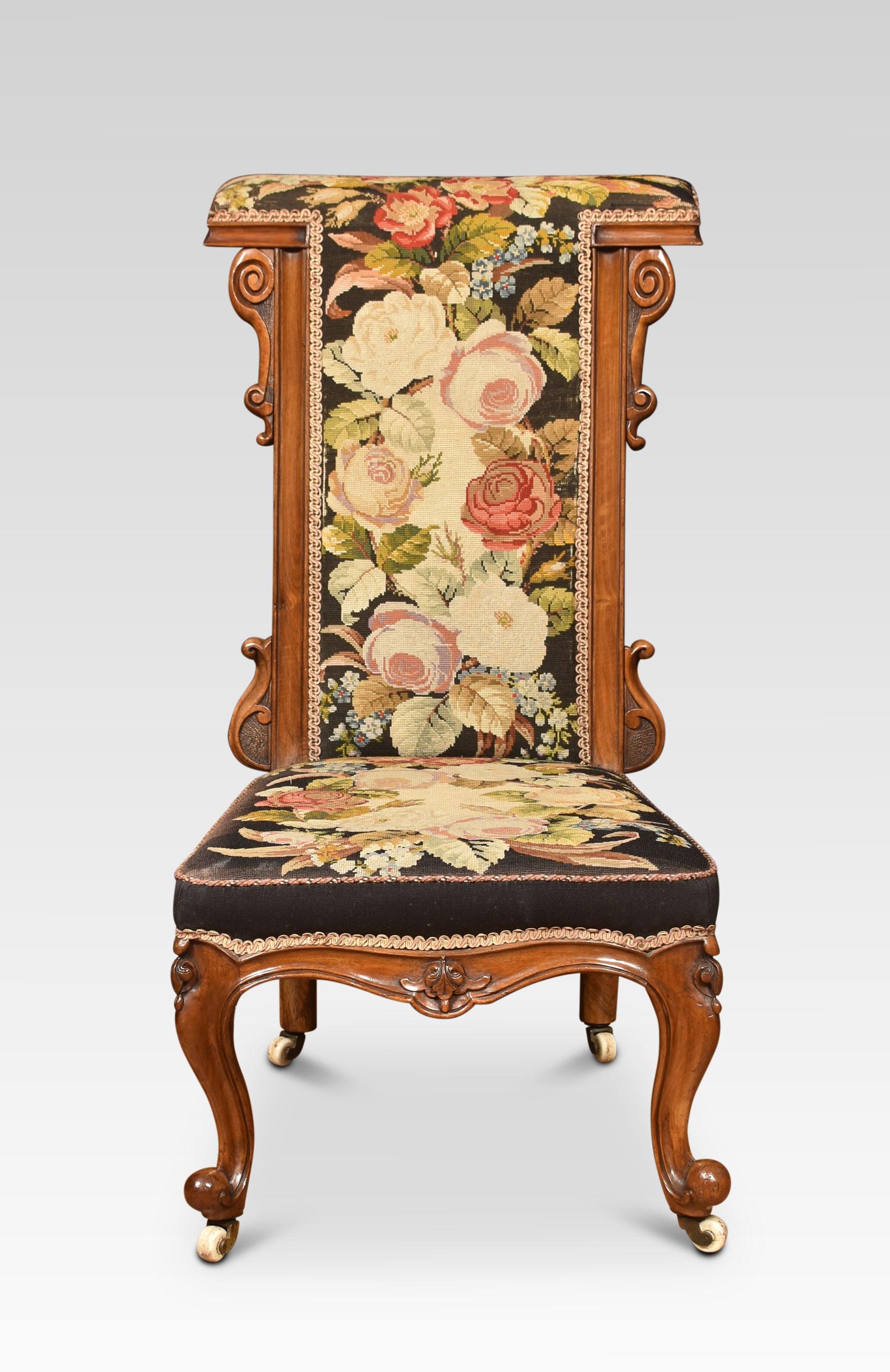 19th Century Walnut Framed Nursing Chair For Sale