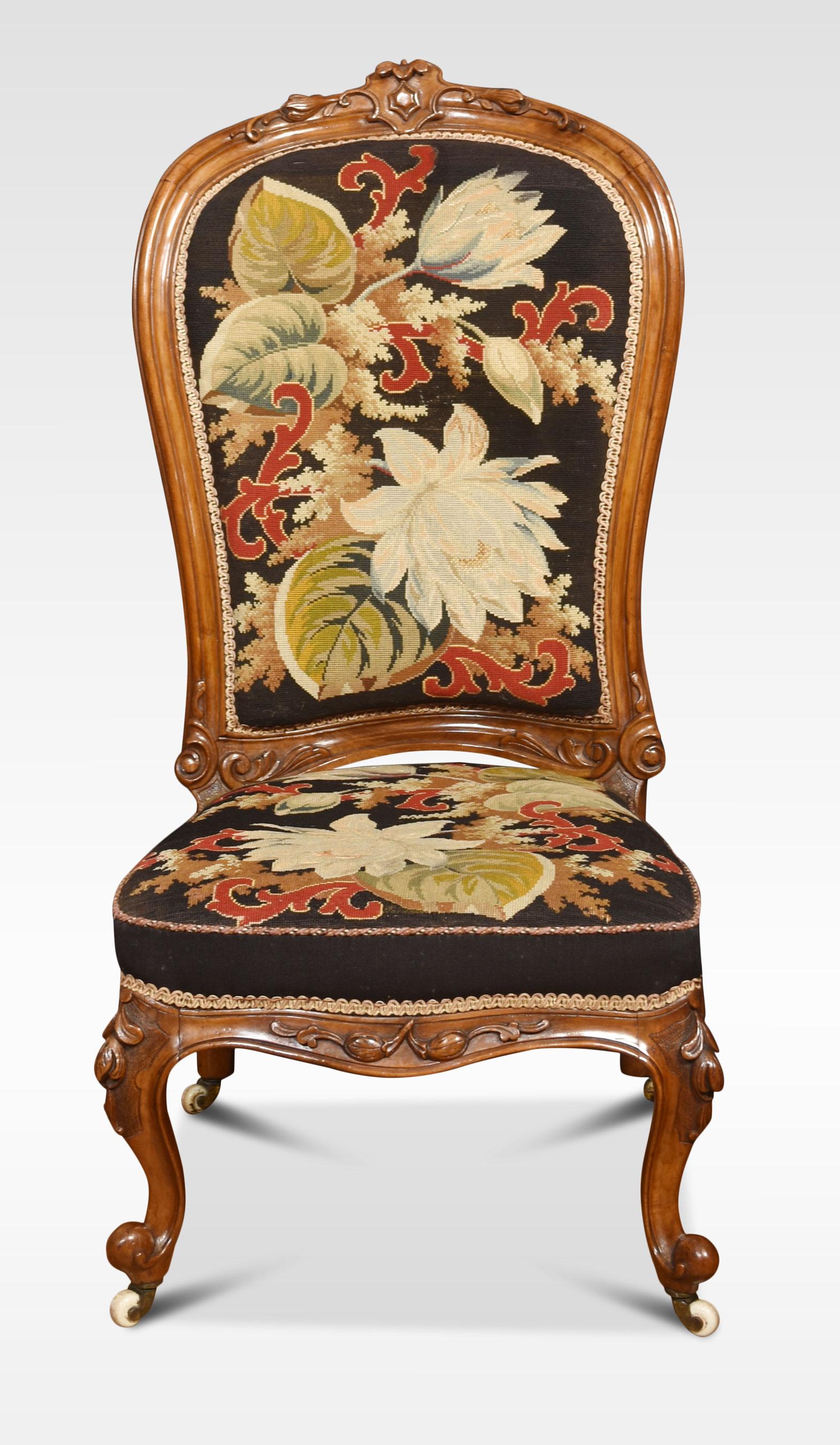 19th Century Walnut Framed Nursing Chair