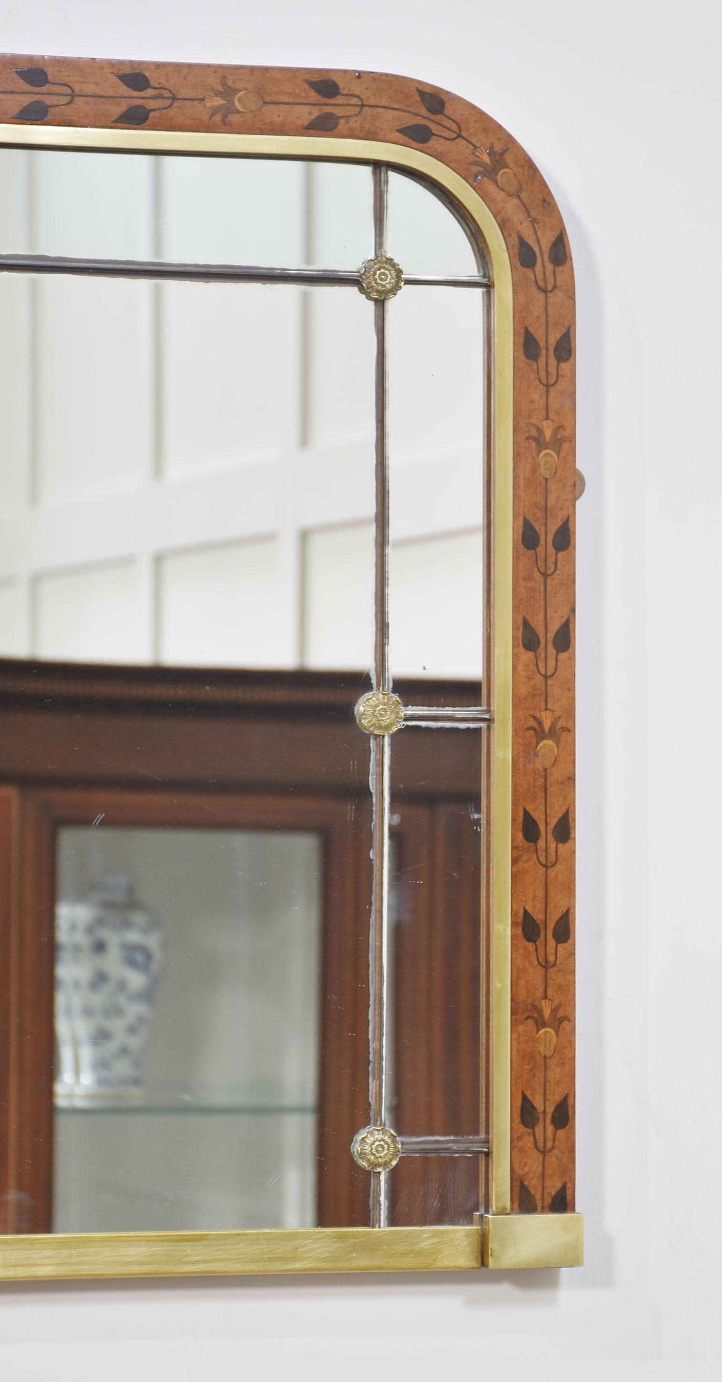 20th Century Walnut framed overmantel mirror For Sale
