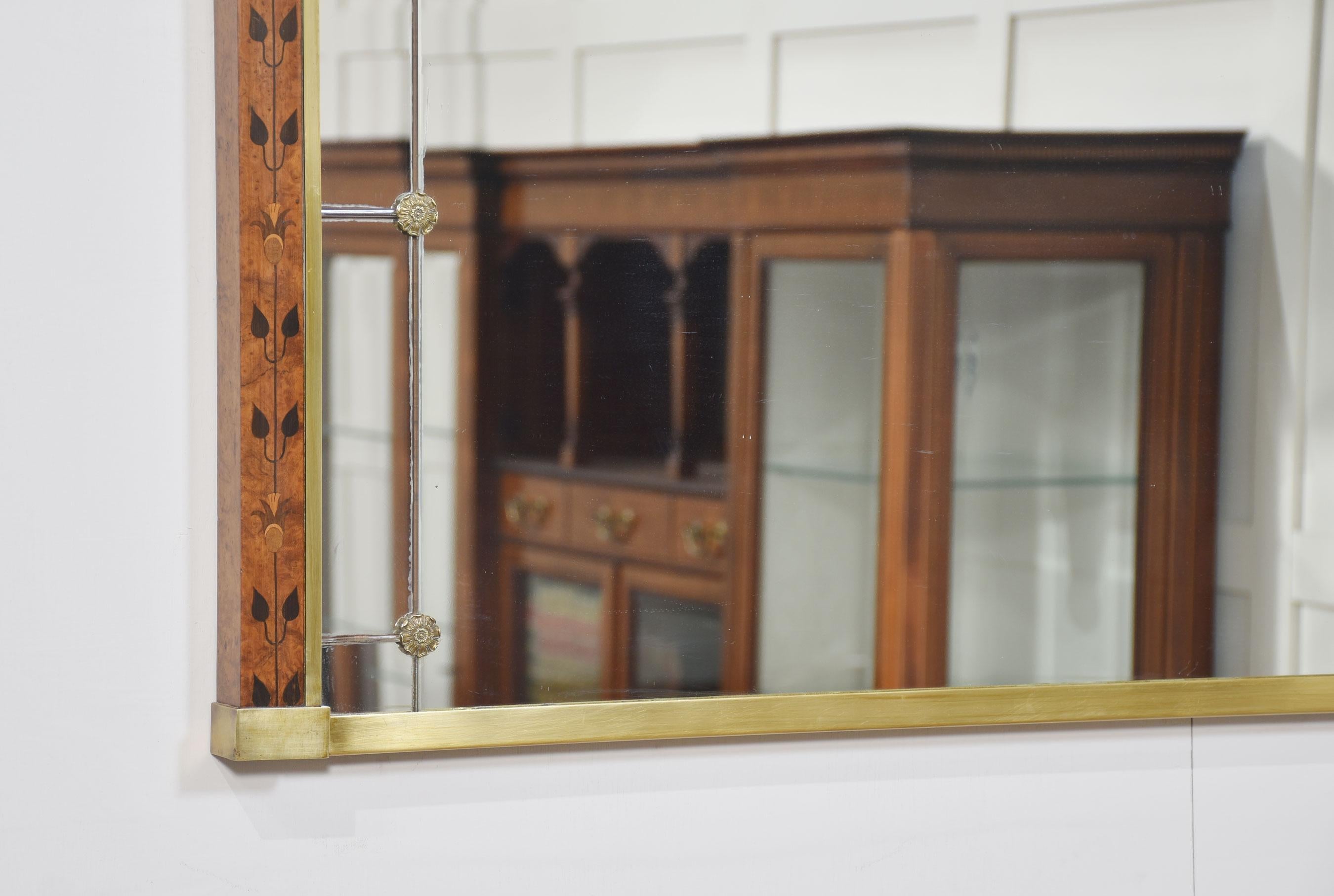 Walnut framed overmantel mirror For Sale 2