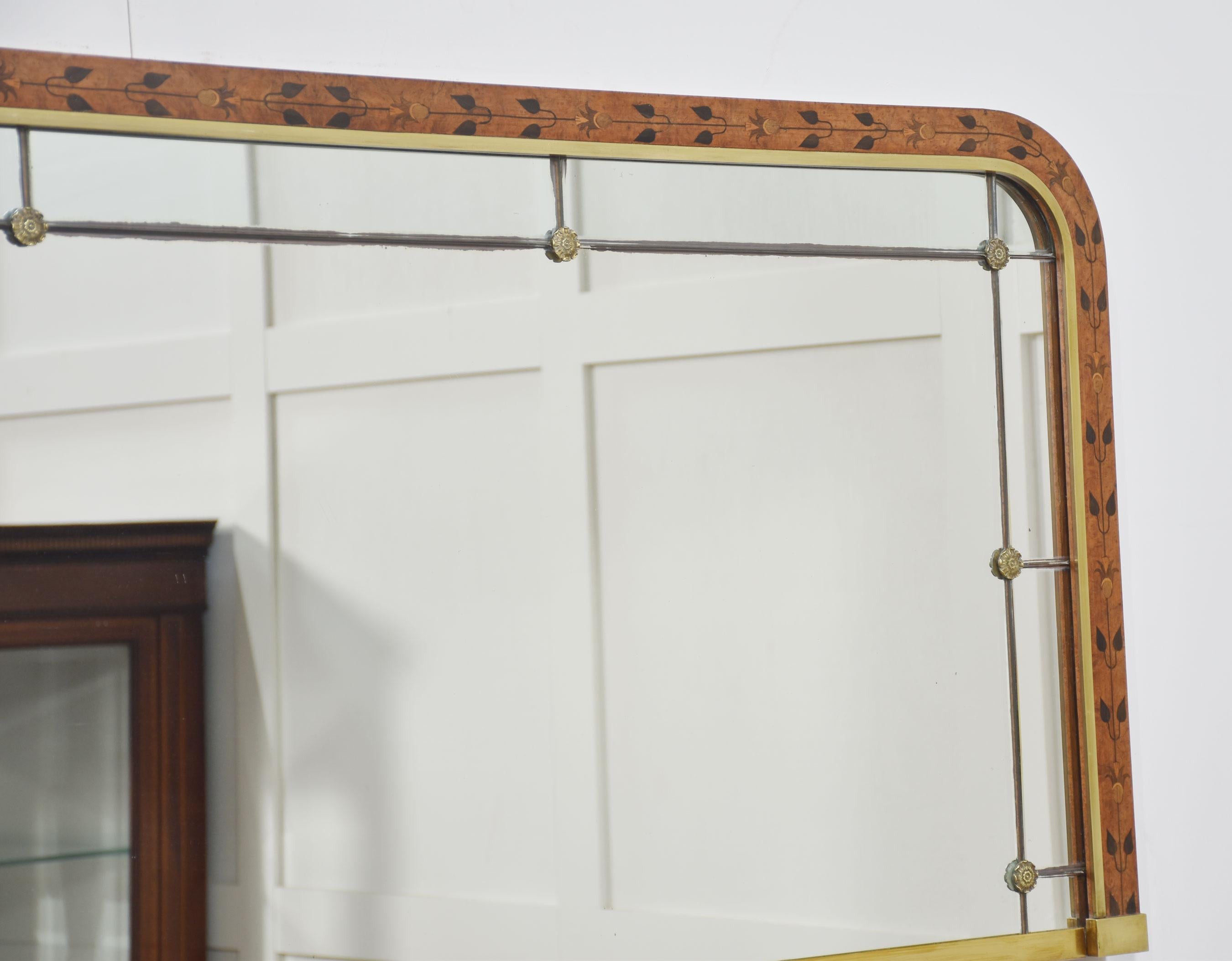 Walnut framed overmantel mirror For Sale 3