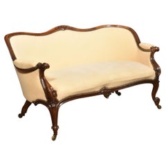 Walnut Framed Two-Seater Settee