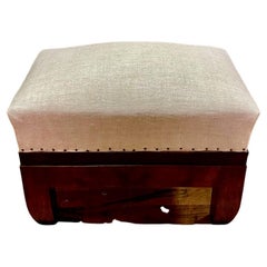 Walnut Framed Upholstered Footstools, Italy, 19th Century