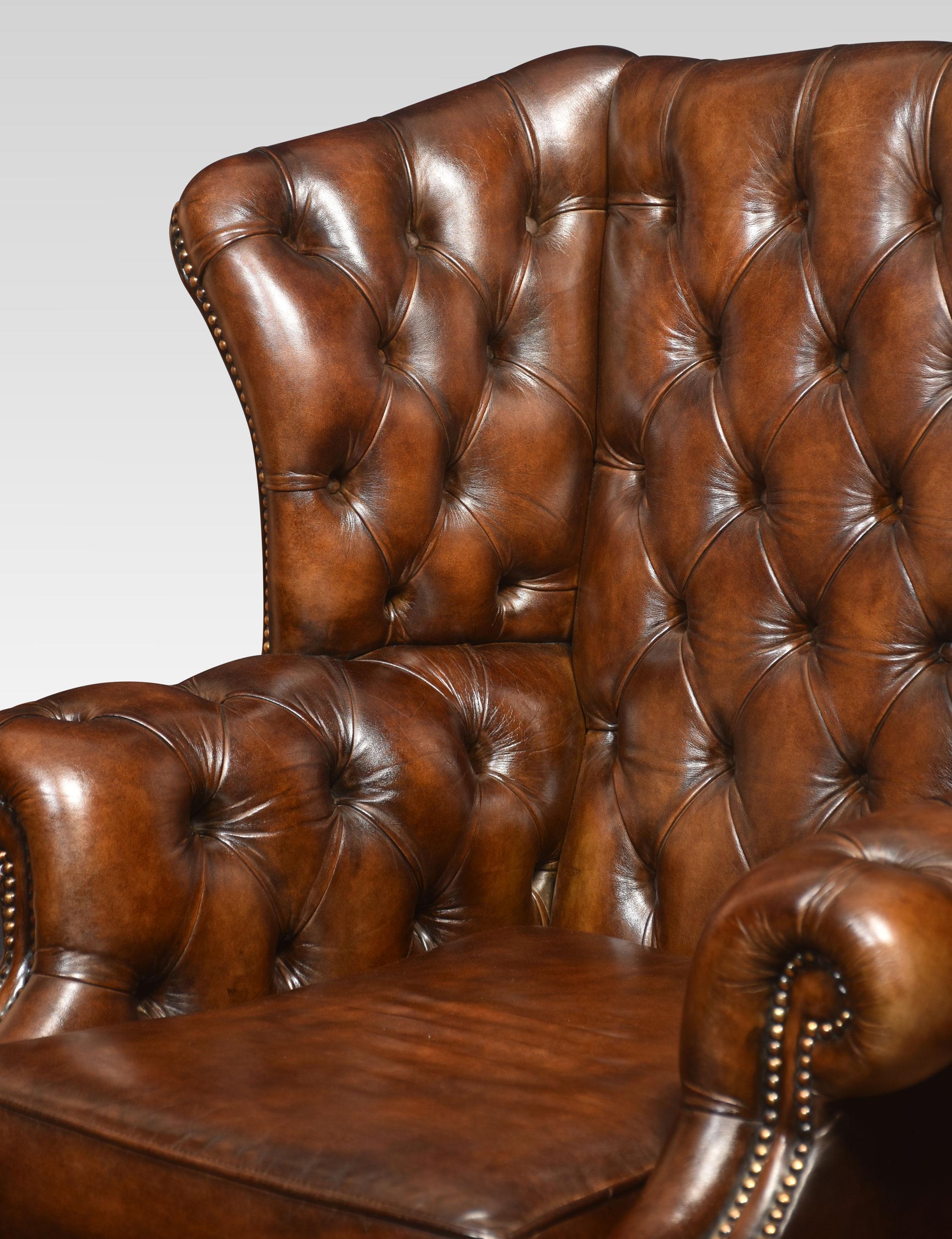 20th Century Walnut Framed Wing Armchair For Sale