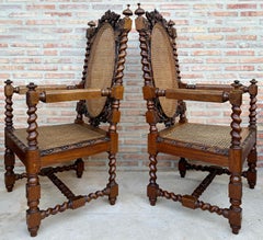 Sillones franceses de nogal, años 1890, lote de 2