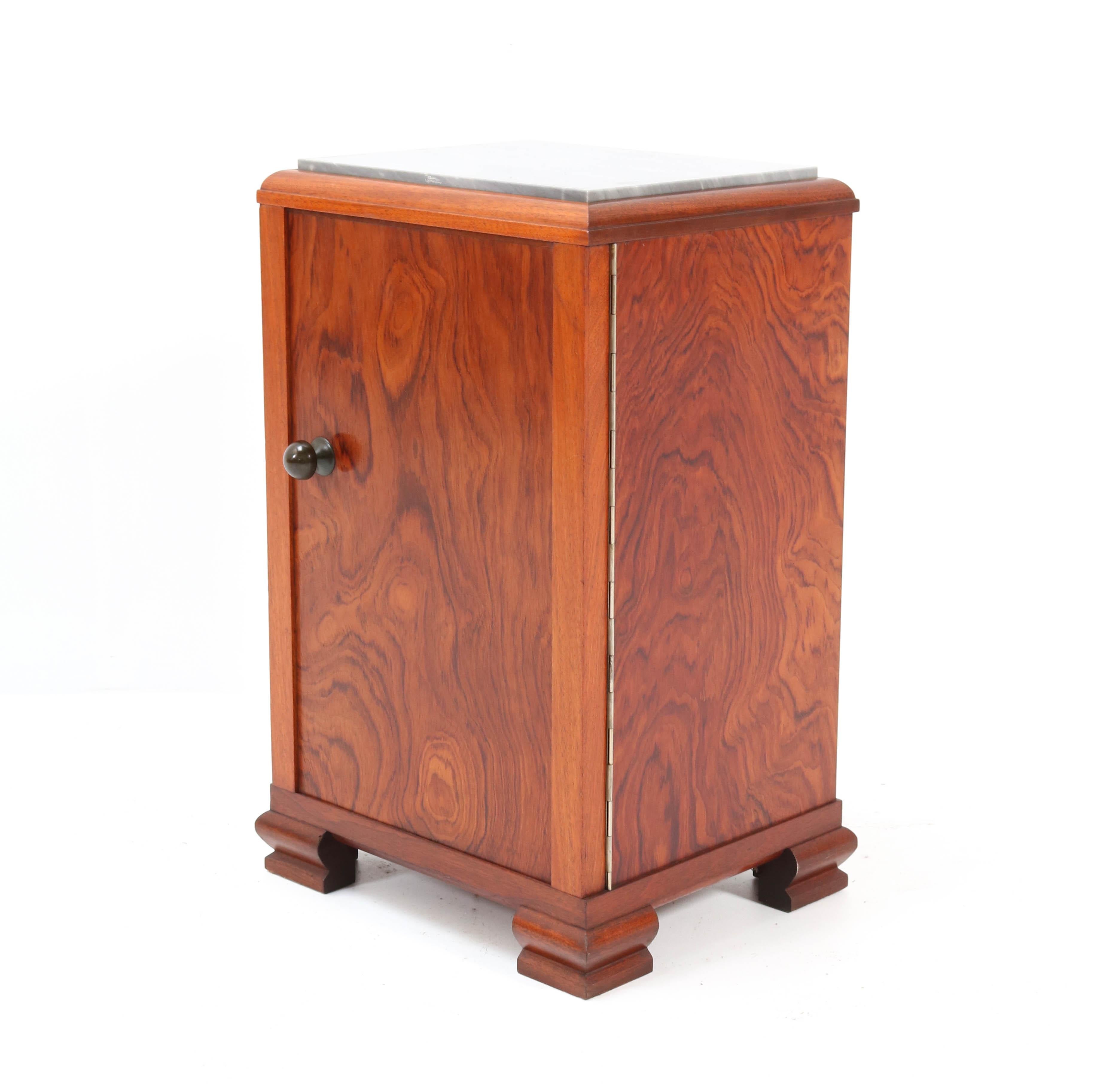 Walnut French Art Deco Nightstands or Bedside Tables, 1930s 1