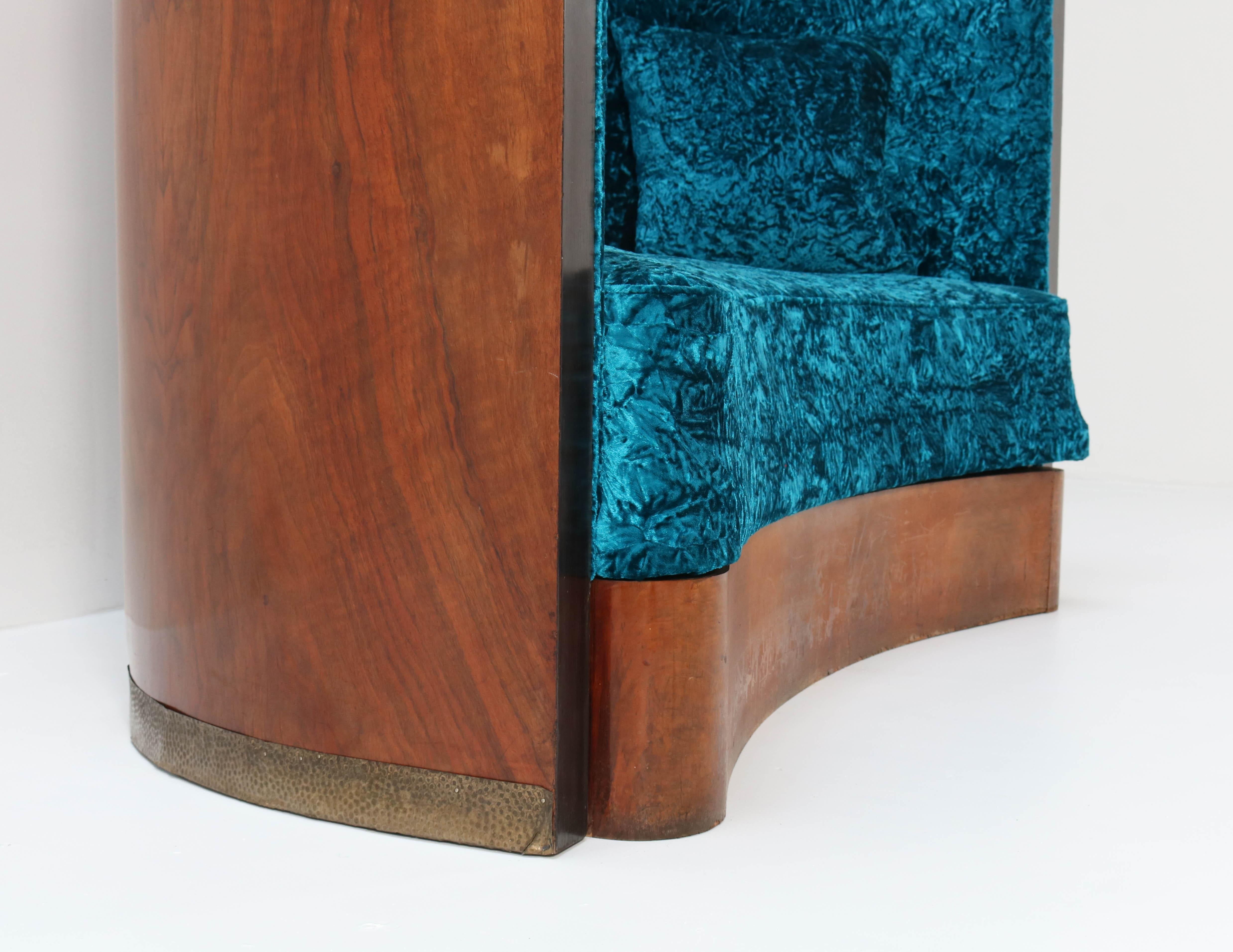 Walnut French Art Deco Settee or Sofa, 1930s 2