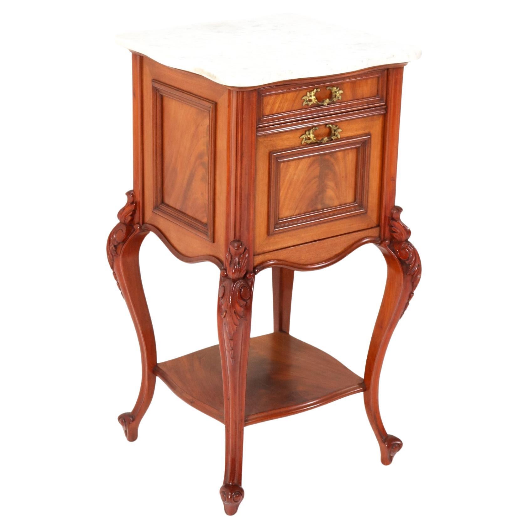 Walnut French Louis XV Nightstand, 1900s For Sale